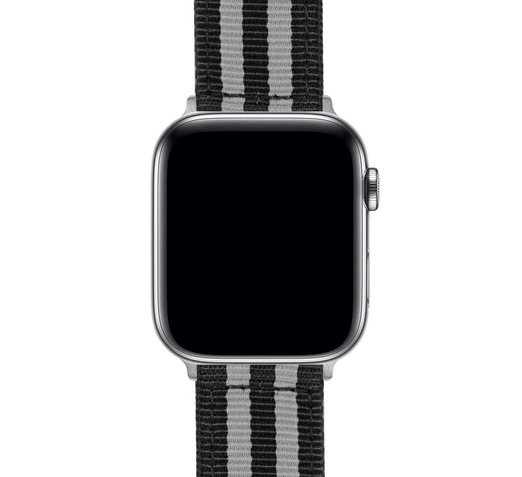Apple Watch Two Piece NATO® style Smoke Black Bond Watch Band - Image 6