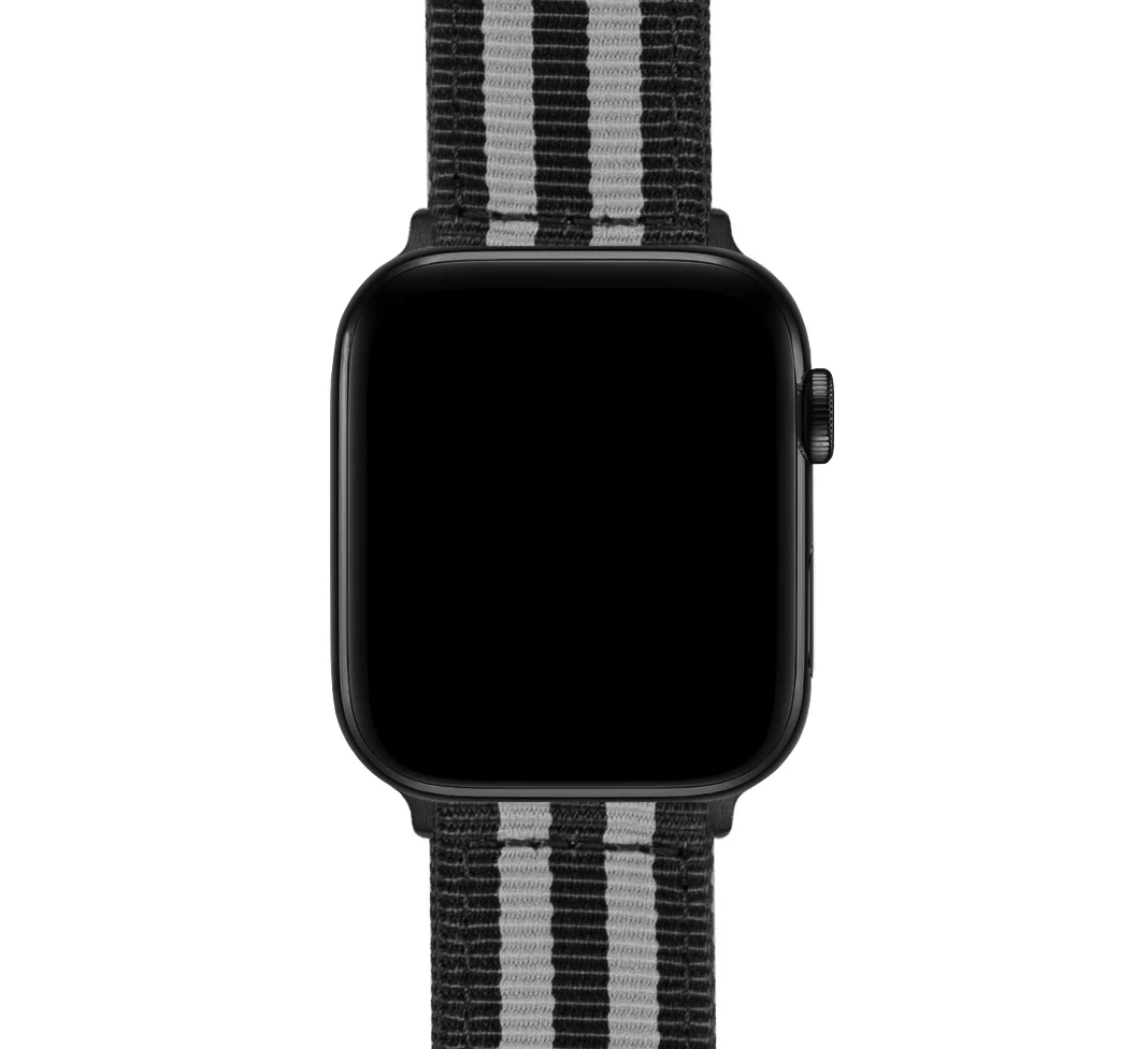 Apple Watch Two Piece NATO® style Smoke Black Bond Watch Band - Image 7