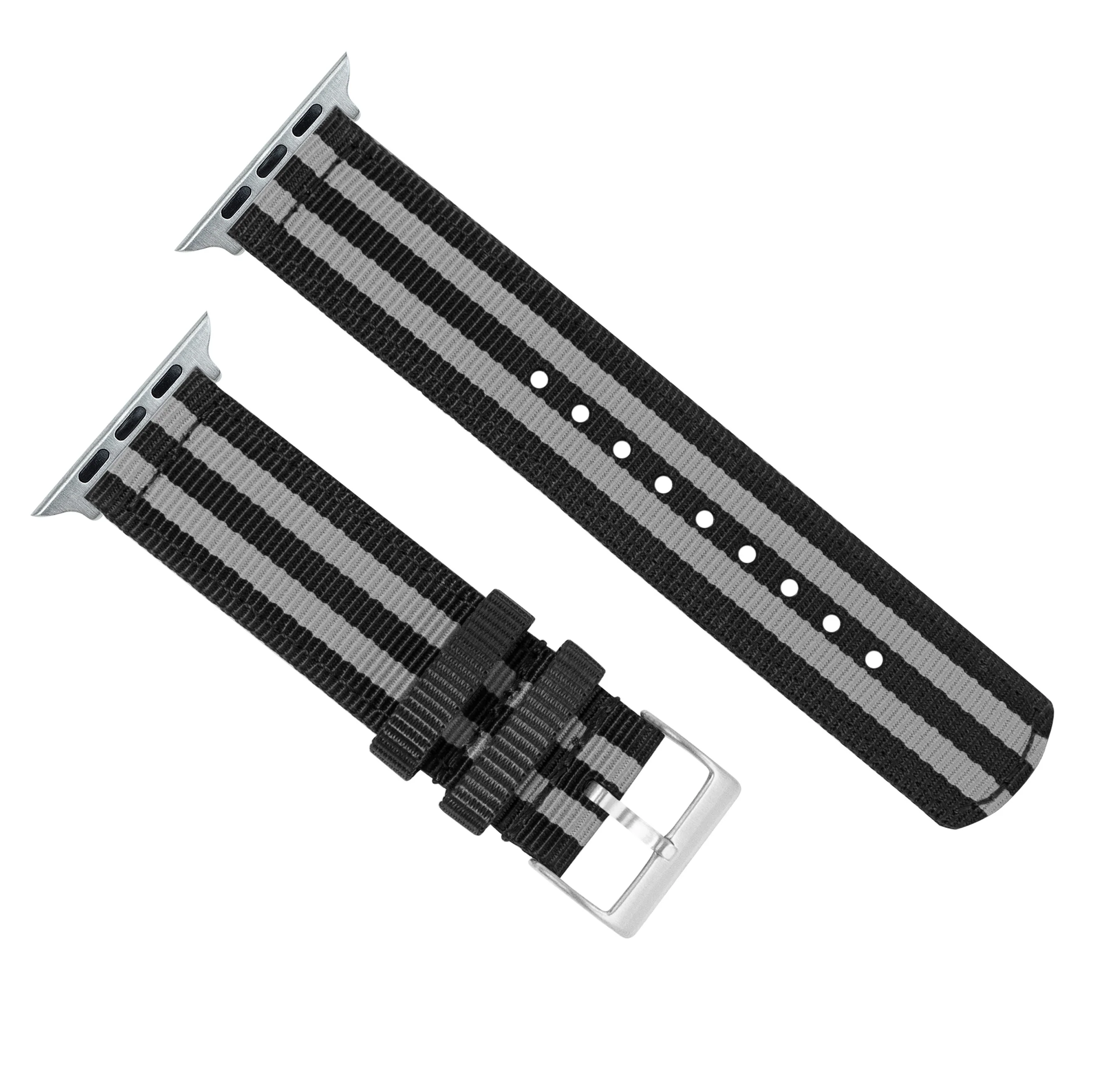 Apple Watch Two Piece NATO® style Smoke Black Bond Watch Band - Image 8