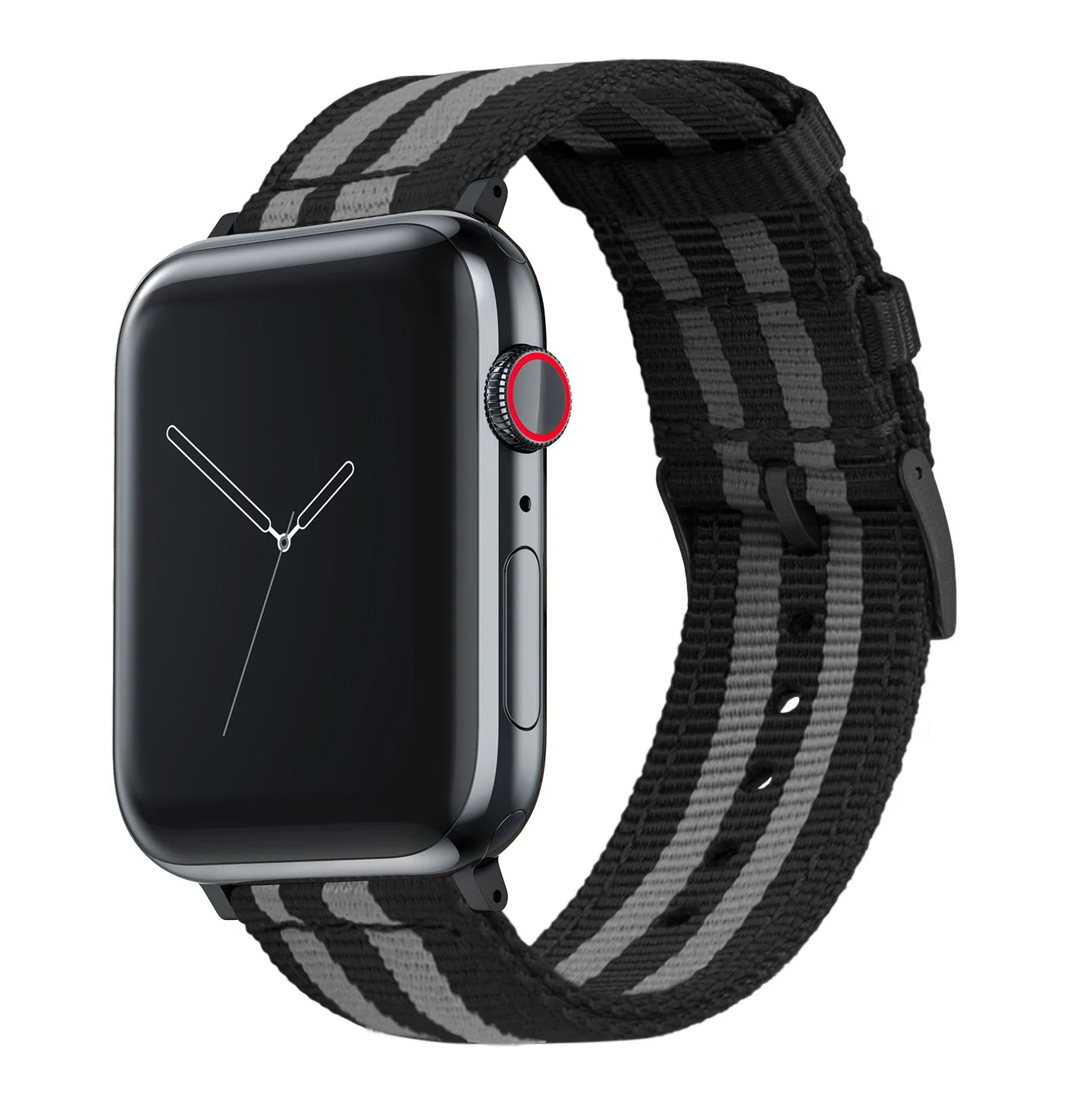 Apple Watch Two Piece NATO® style Smoke Black Bond Watch Band - Image 2