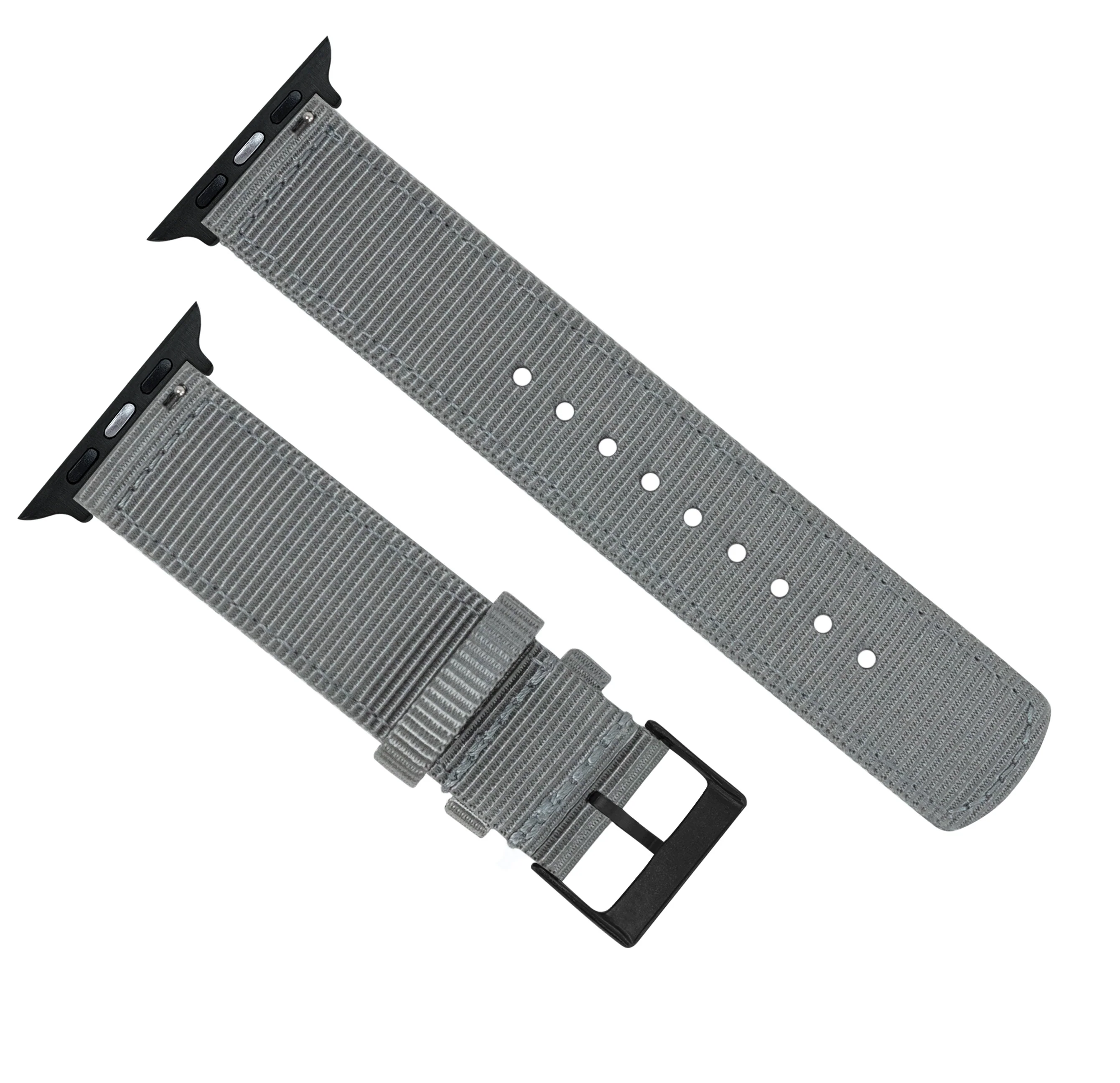 Apple Watch Two Piece NATO® style Smoke Grey Watch Band - Image 10