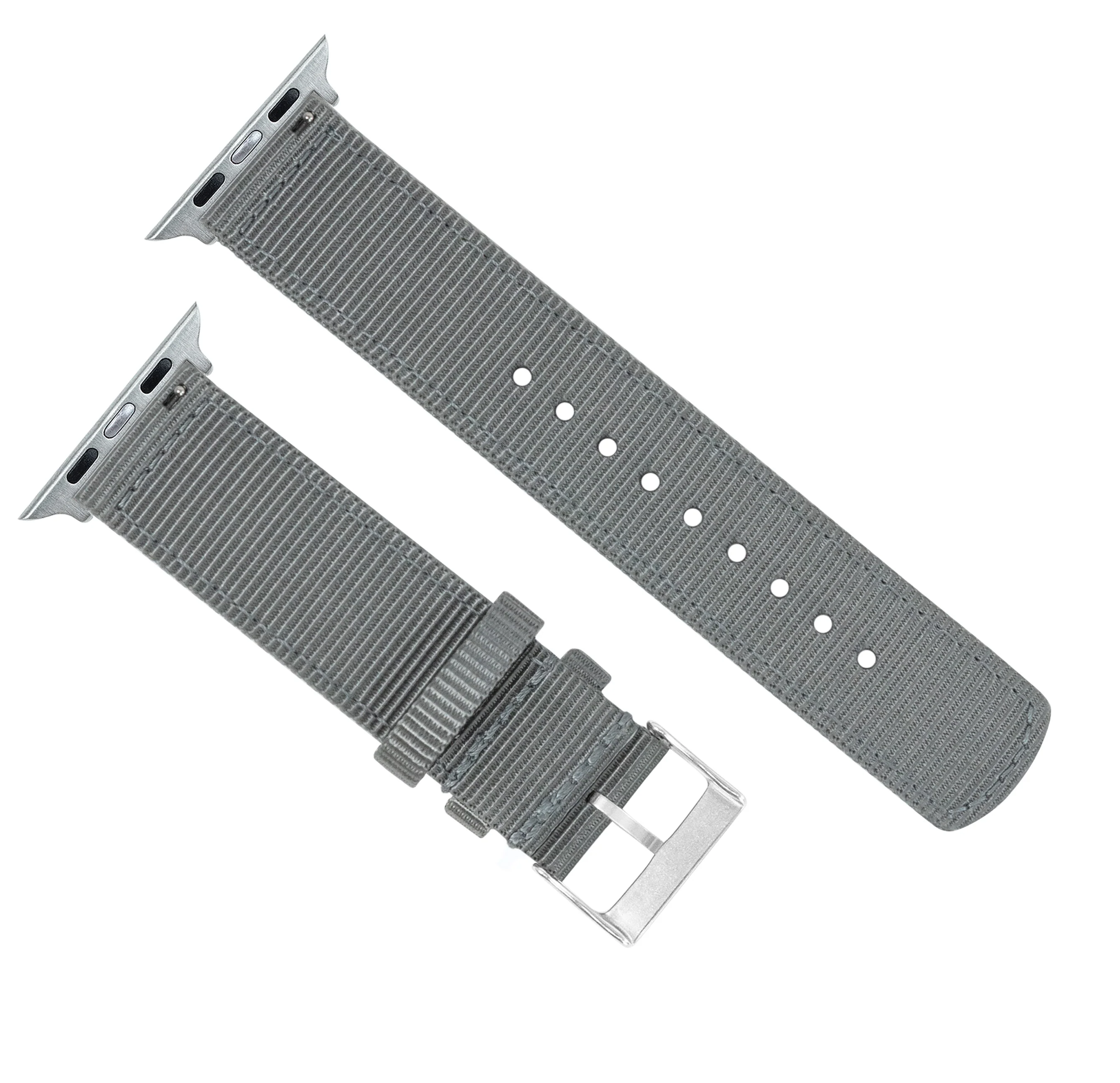 Apple Watch Two Piece NATO® style Smoke Grey Watch Band - Image 11