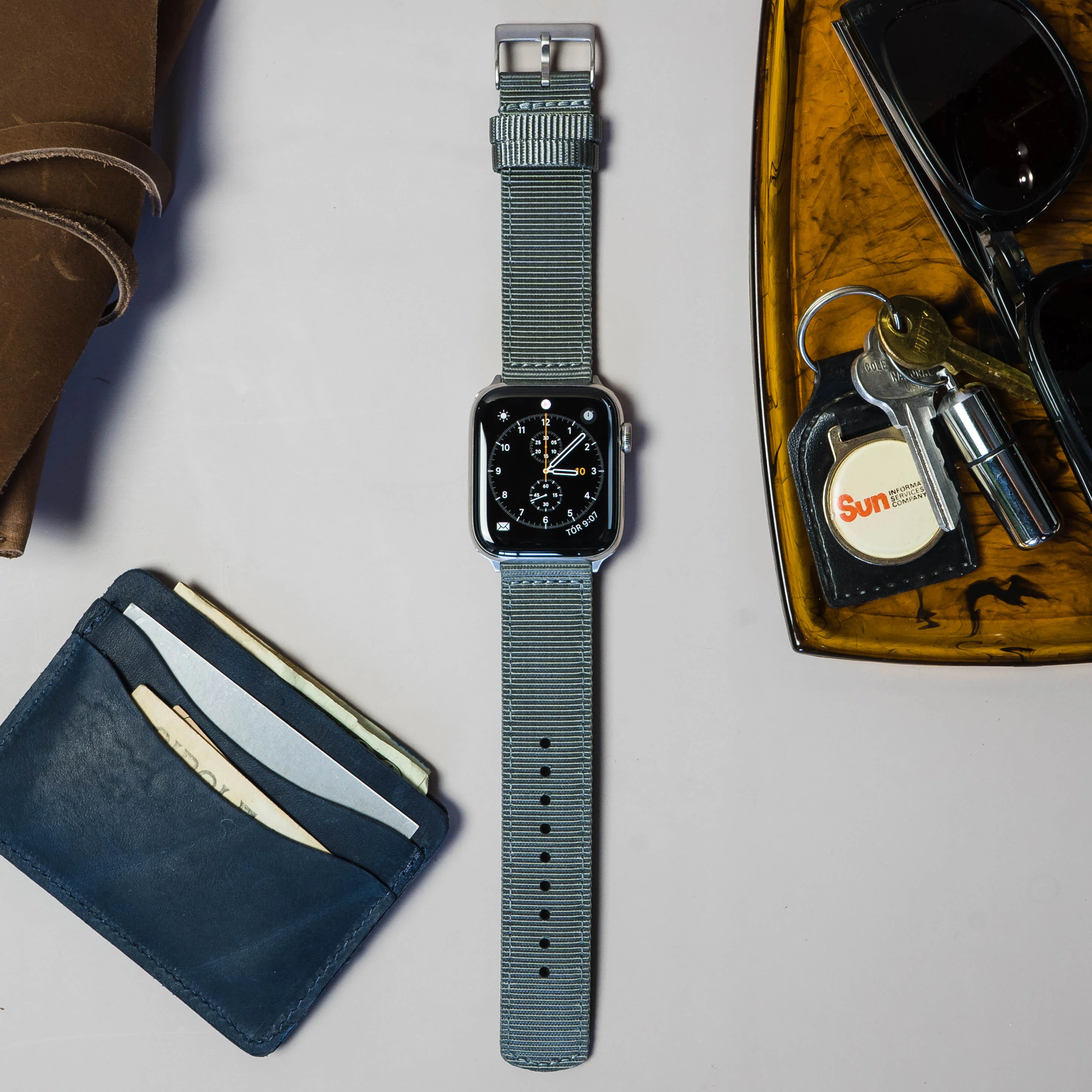 Apple Watch Two Piece NATO® style Smoke Grey Watch Band - Image 4
