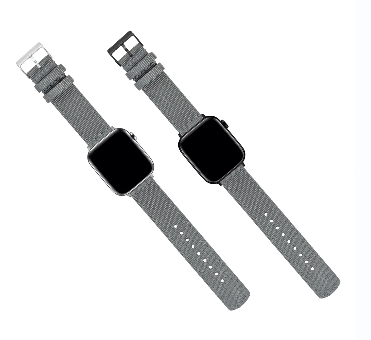 Apple Watch Two Piece NATO® style Smoke Grey Watch Band - Image 6