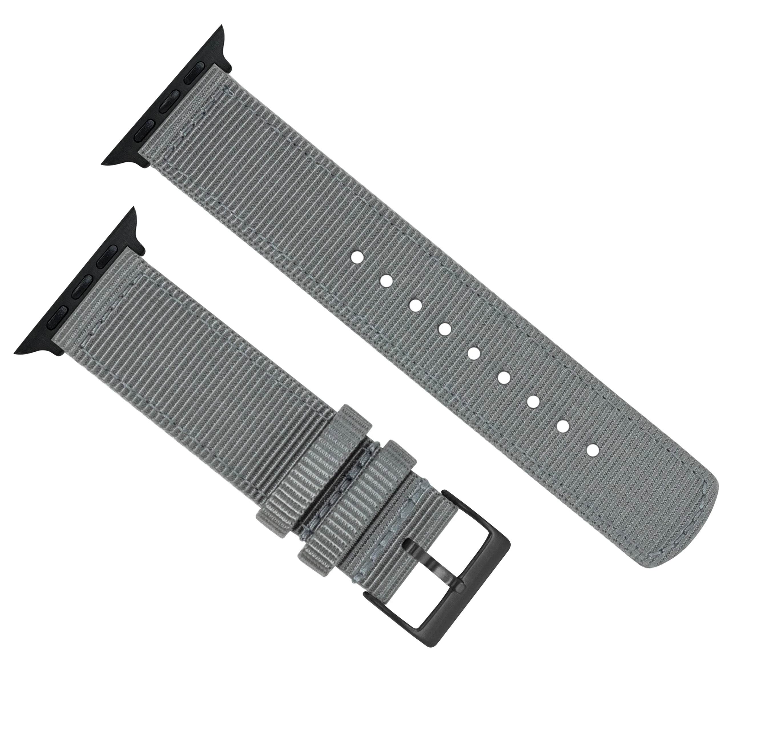 Apple Watch Two Piece NATO® style Smoke Grey Watch Band - Image 8