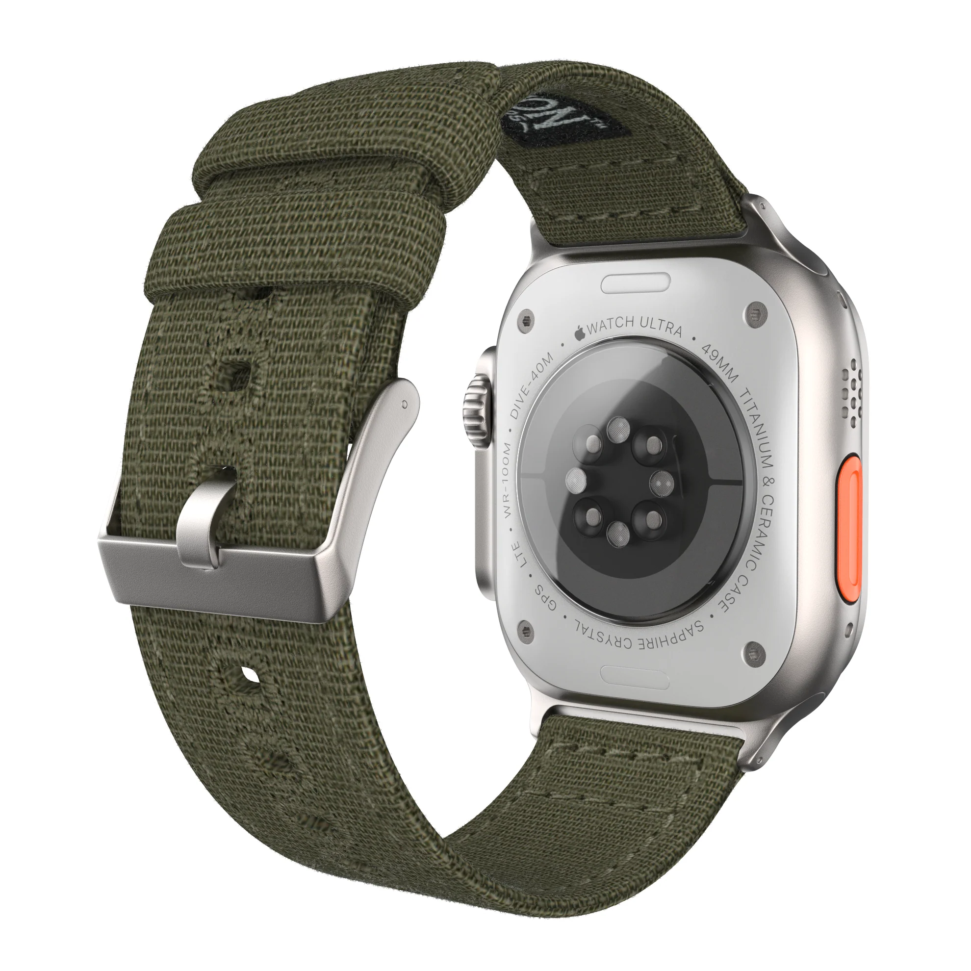 Ultra & Ultra 2 Canvas Army Green Watch Band - Image 2