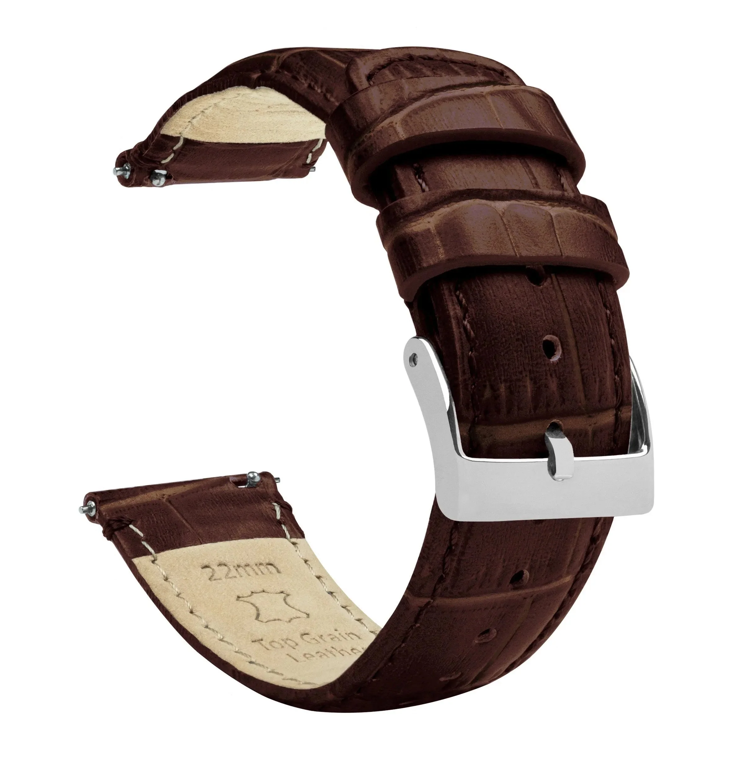 Ultra & Ultra 2 Coffee Brown Alligator Grain Leather Watch Band - Image 3