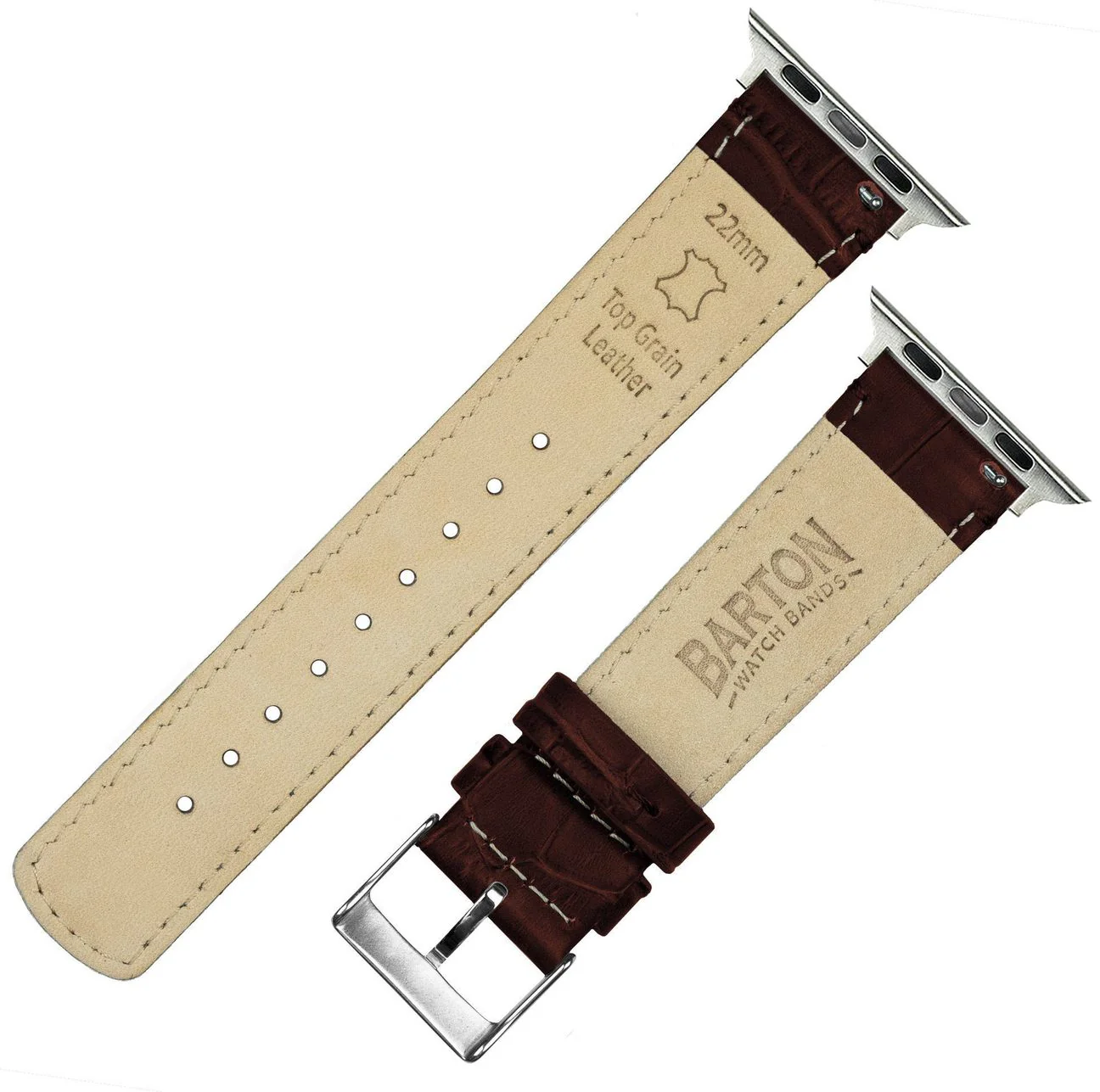 Ultra & Ultra 2 Coffee Brown Alligator Grain Leather Watch Band - Image 5