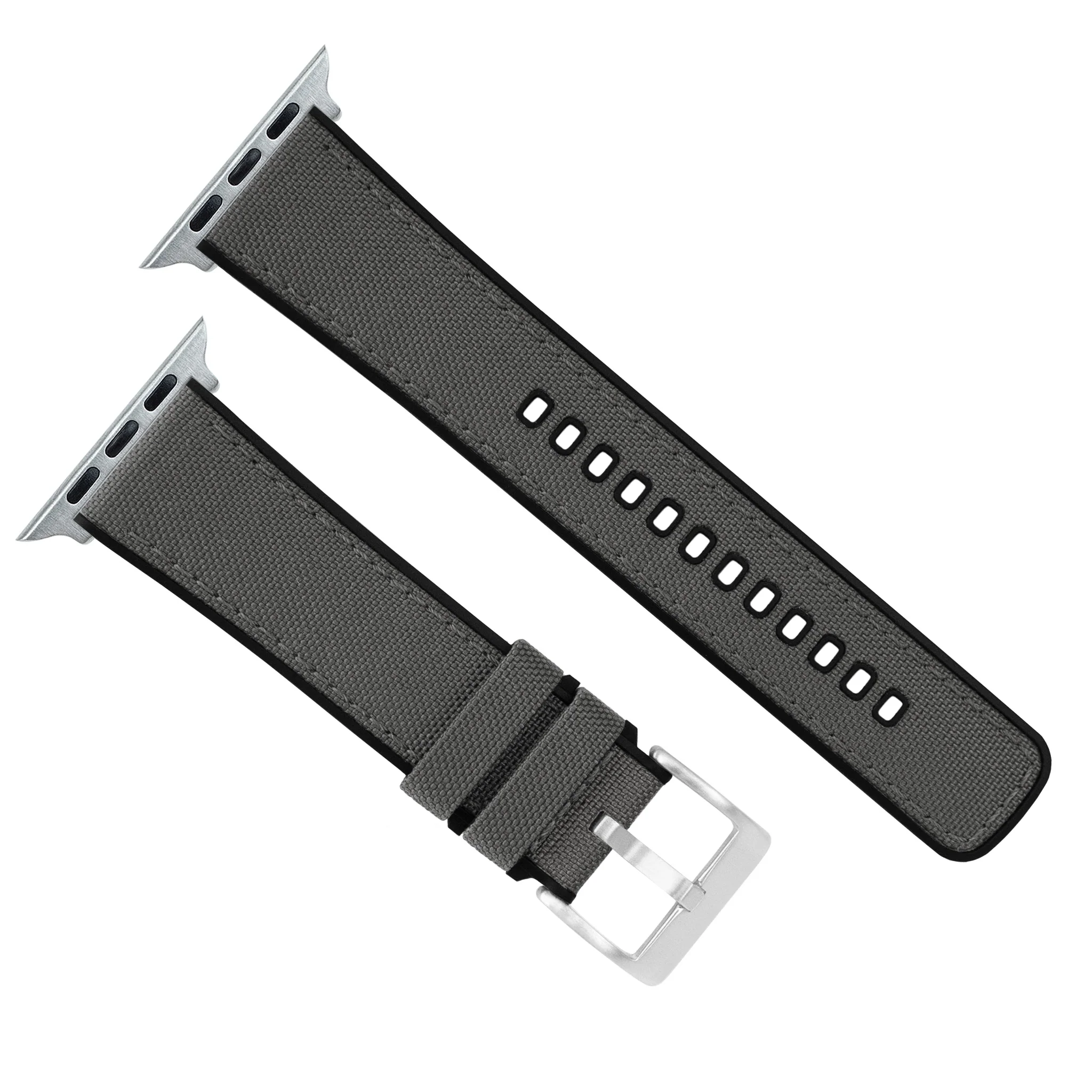 Ultra & Ultra 2 Smoke Grey Cordura Fabric And Silicone Hybrid Watch Band - Image 3
