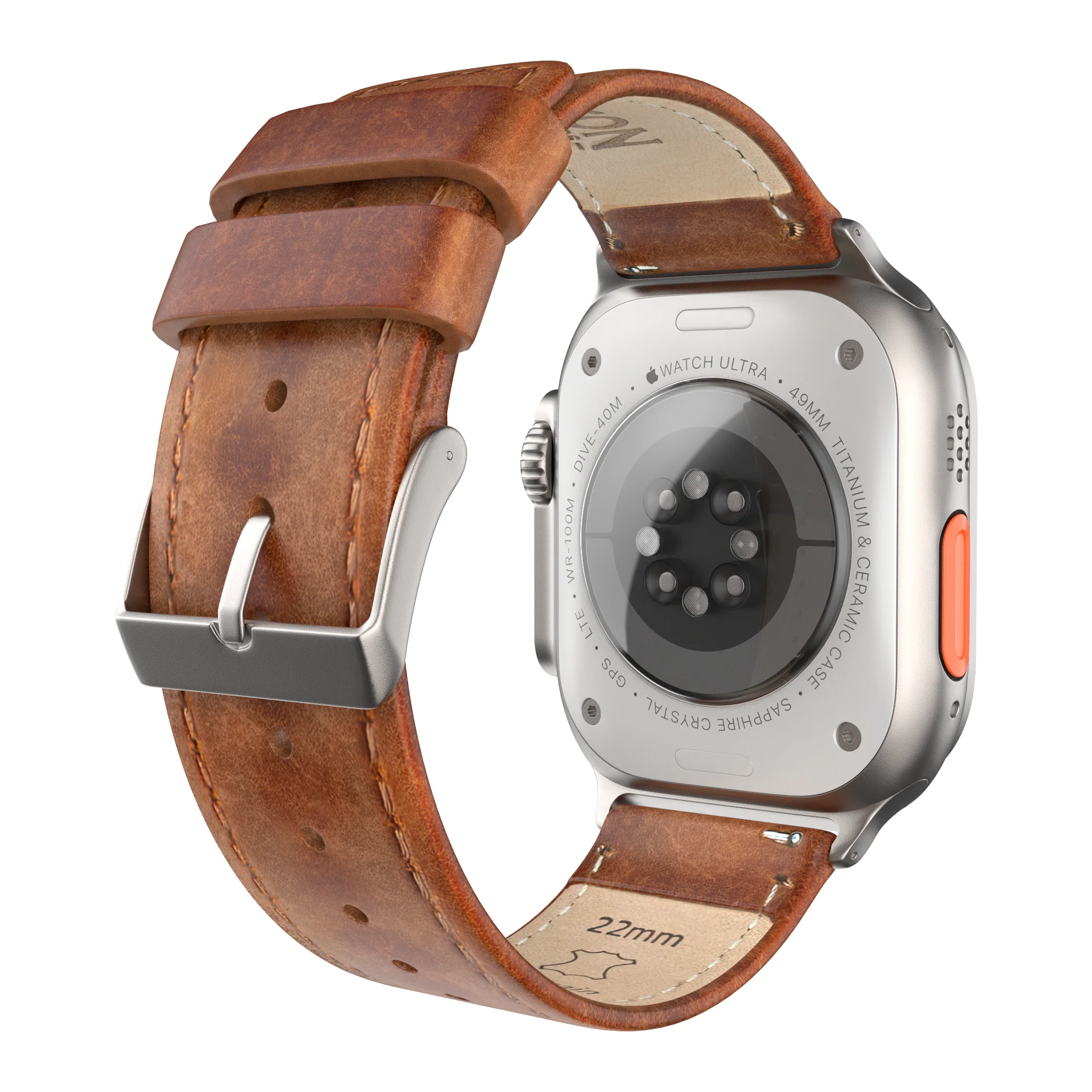 Ultra & Ultra 2 Weathered Brown Leather Watch Band - Image 2