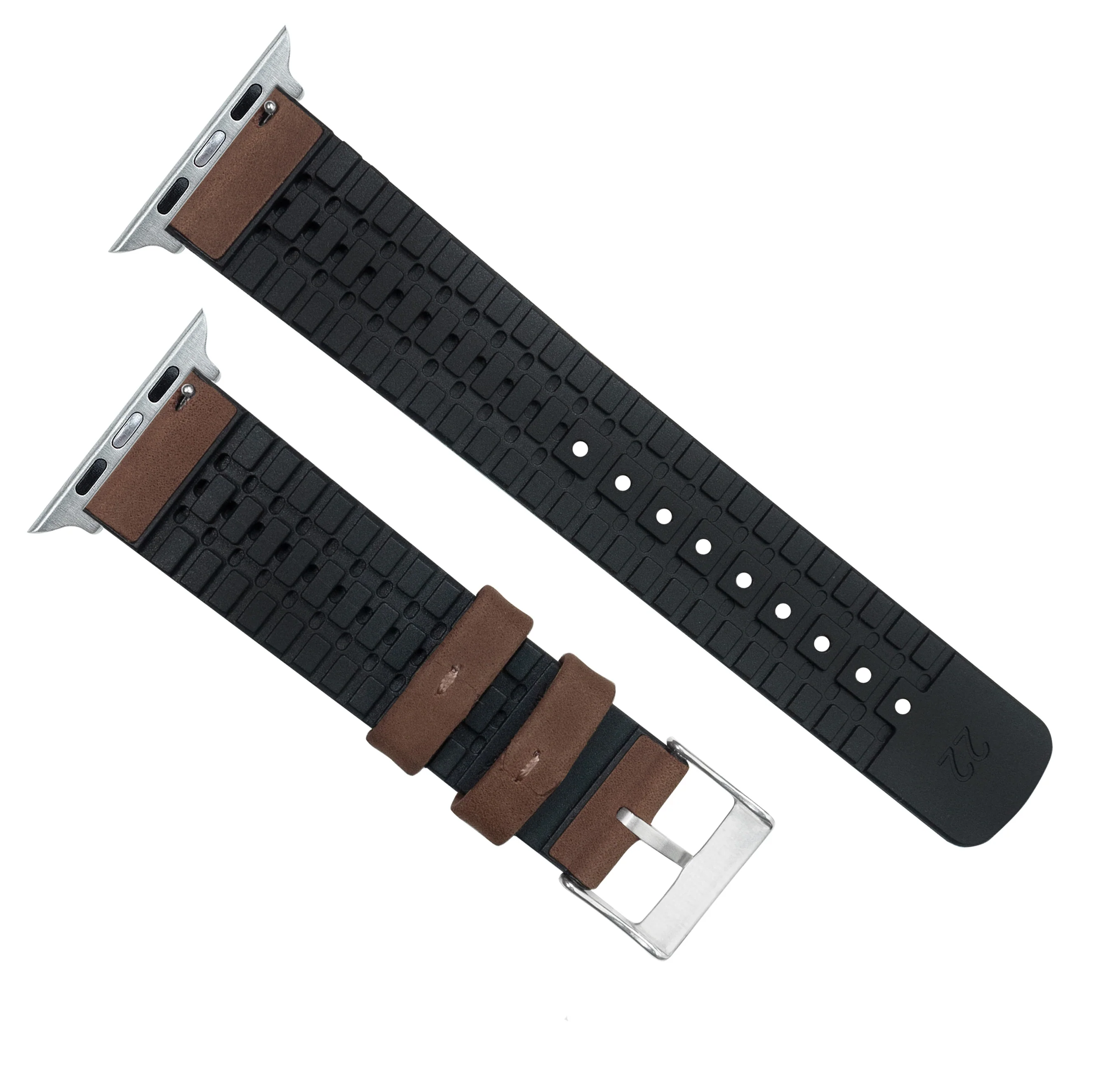 Apple Watch Walnut Brown Leather Hybrid Watch Band - Image 3