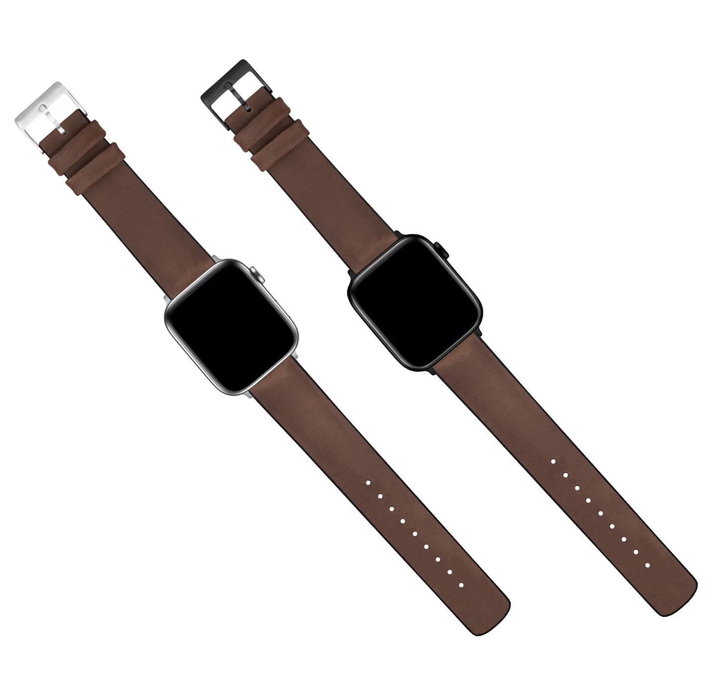 Apple Watch Walnut Brown Leather Hybrid Watch Band - Image 4