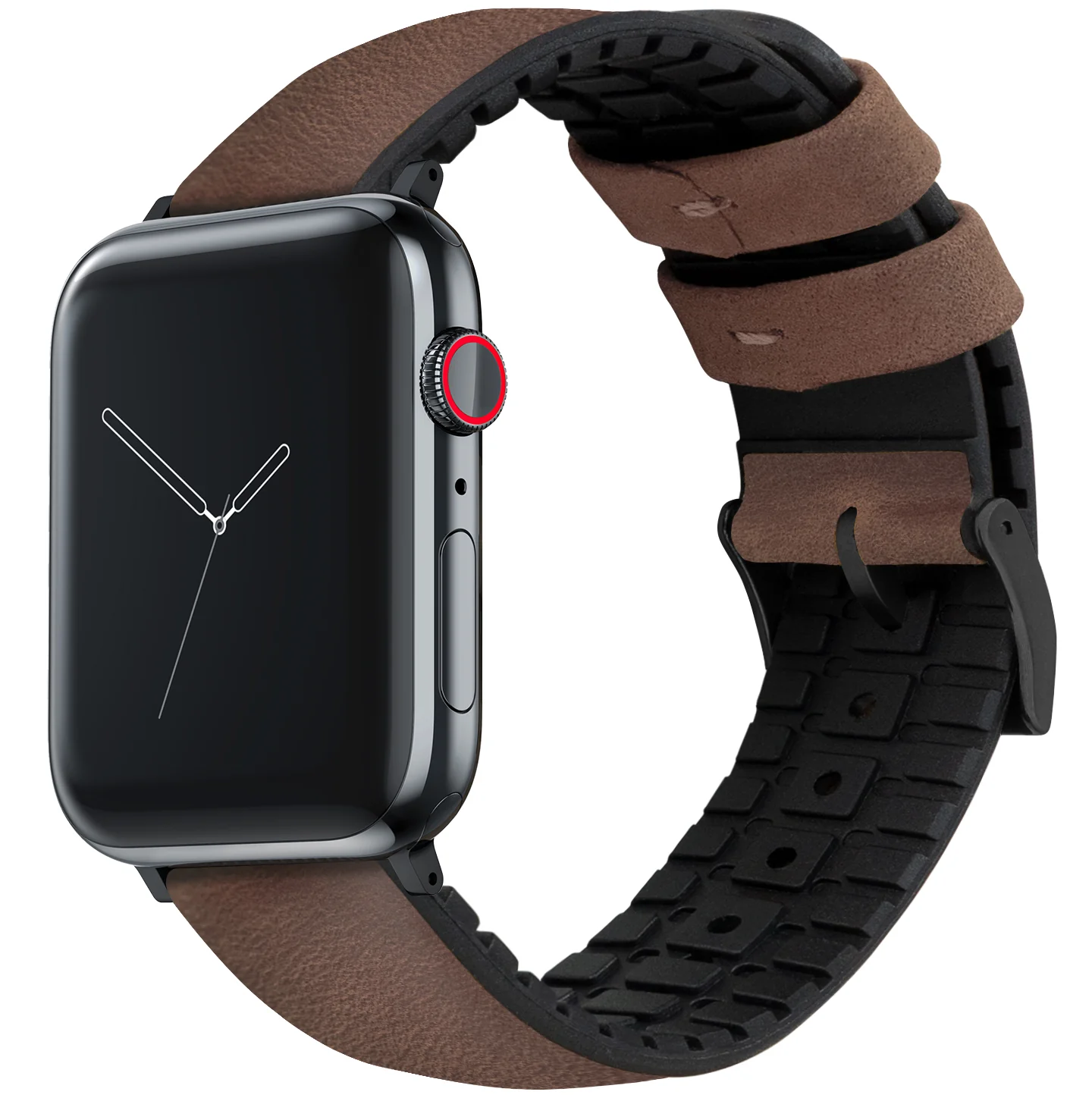 Apple Watch Walnut Brown Leather Hybrid Watch Band - Image 5