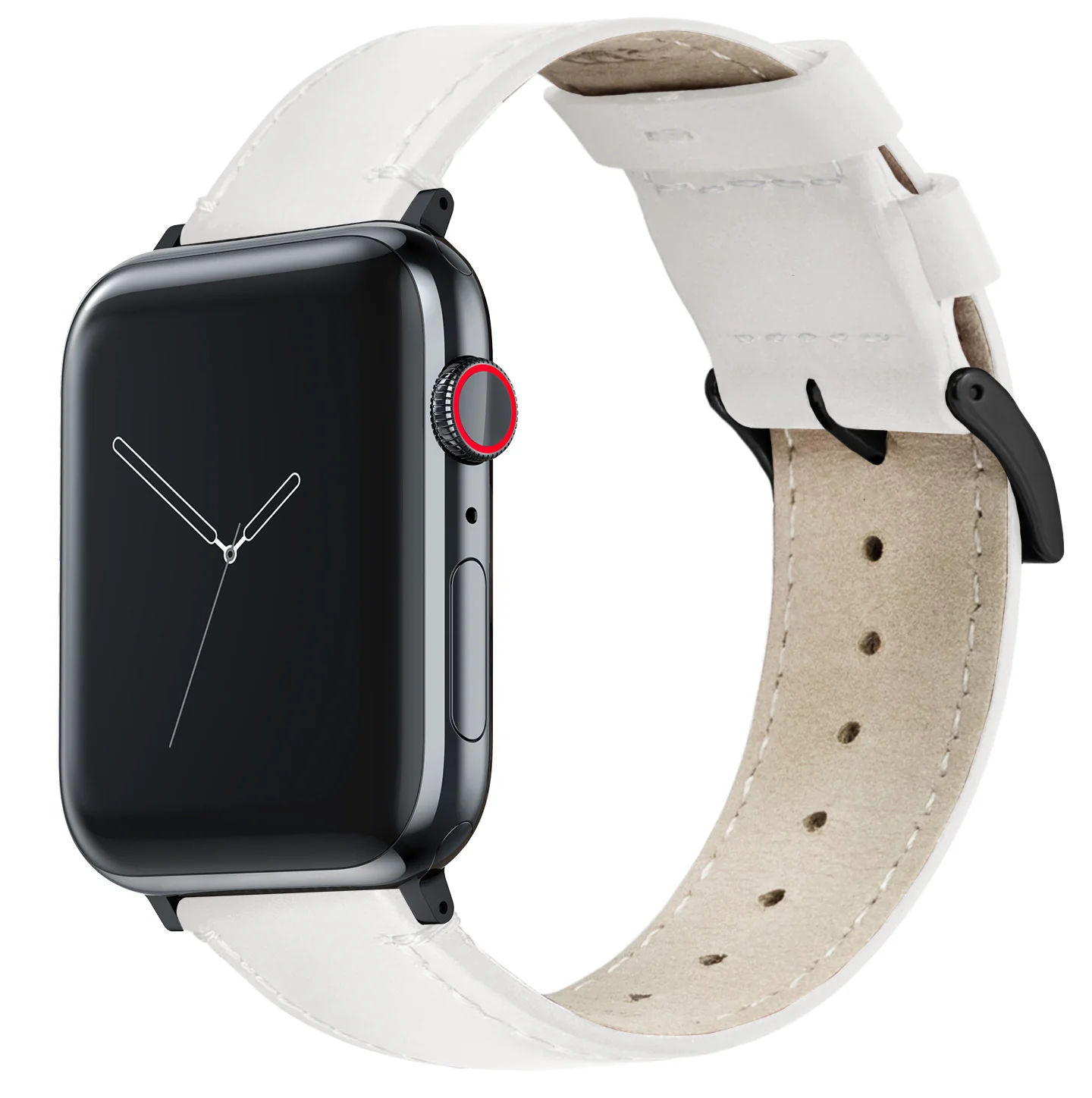 Apple Watch White Leather Stitching Watch Band - Image 2