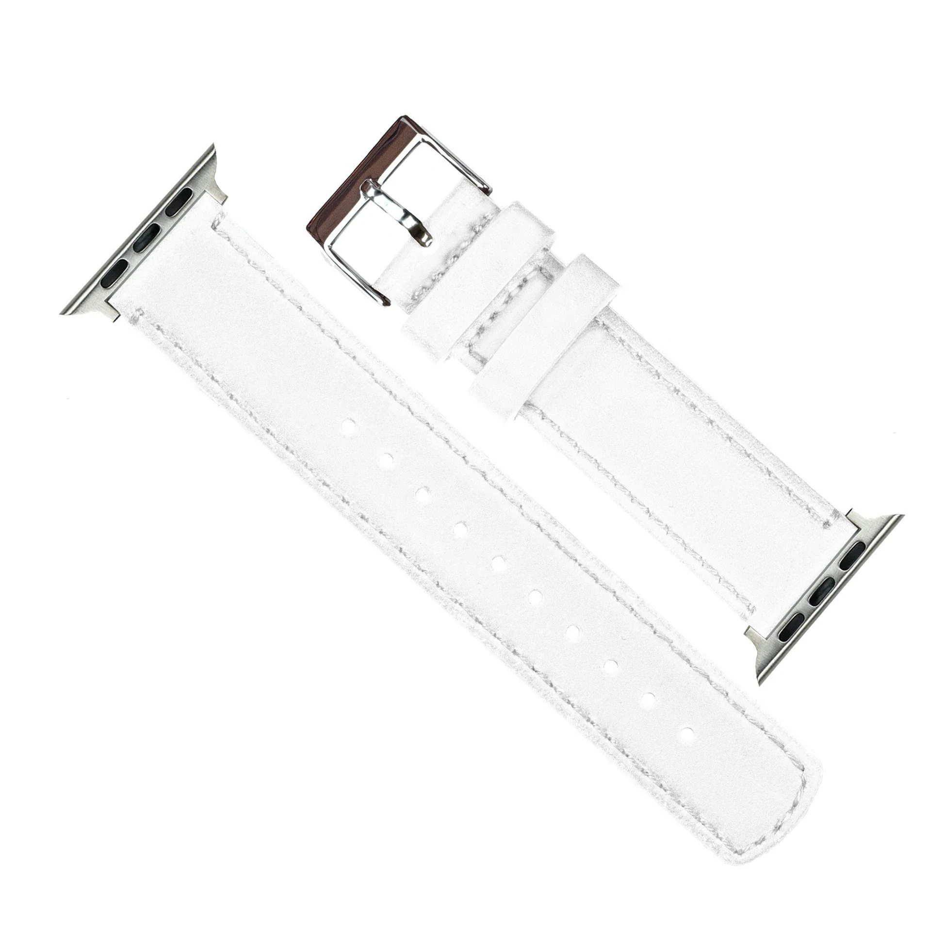 Apple Watch White Leather Stitching Watch Band - Image 5