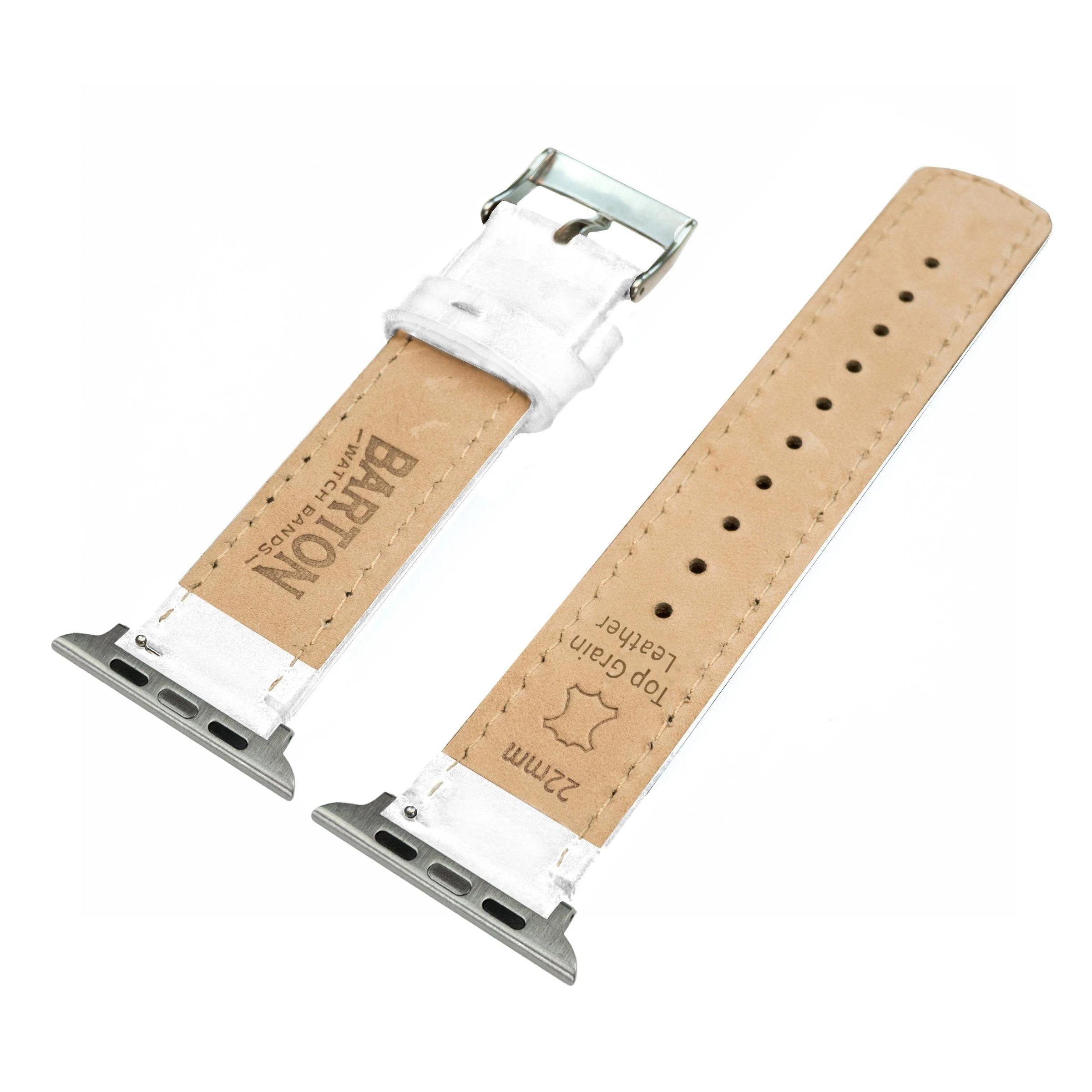 Apple Watch White Leather Stitching Watch Band - Image 6