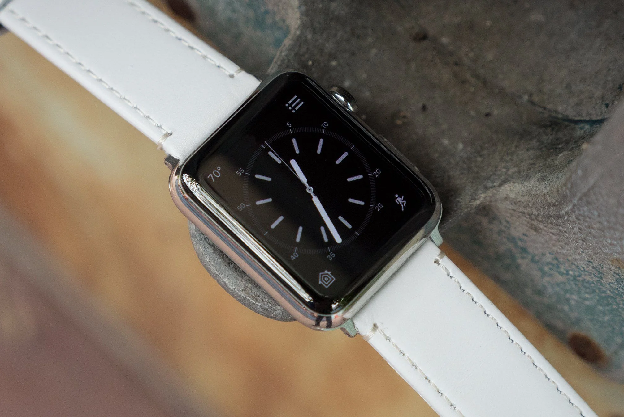 Apple Watch White Leather Stitching Watch Band - Image 7