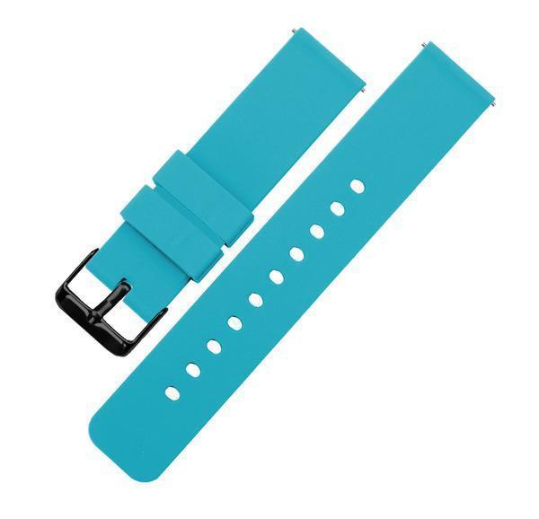 Aqua Blue Quick Release Silicone Rubber Watch Band - Image 7