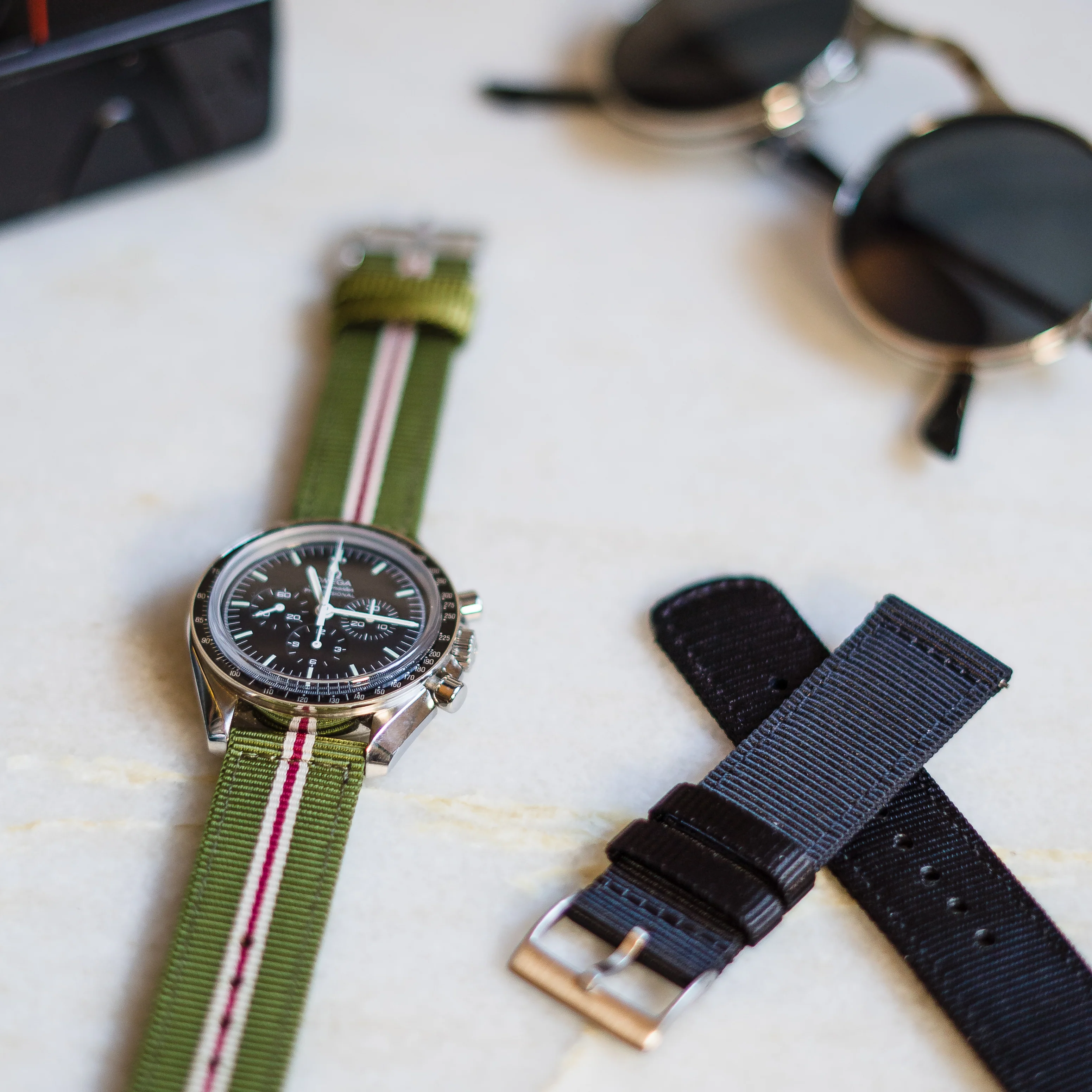 Army Green Crimson Two Piece NATO® style Watch Band - Image 2