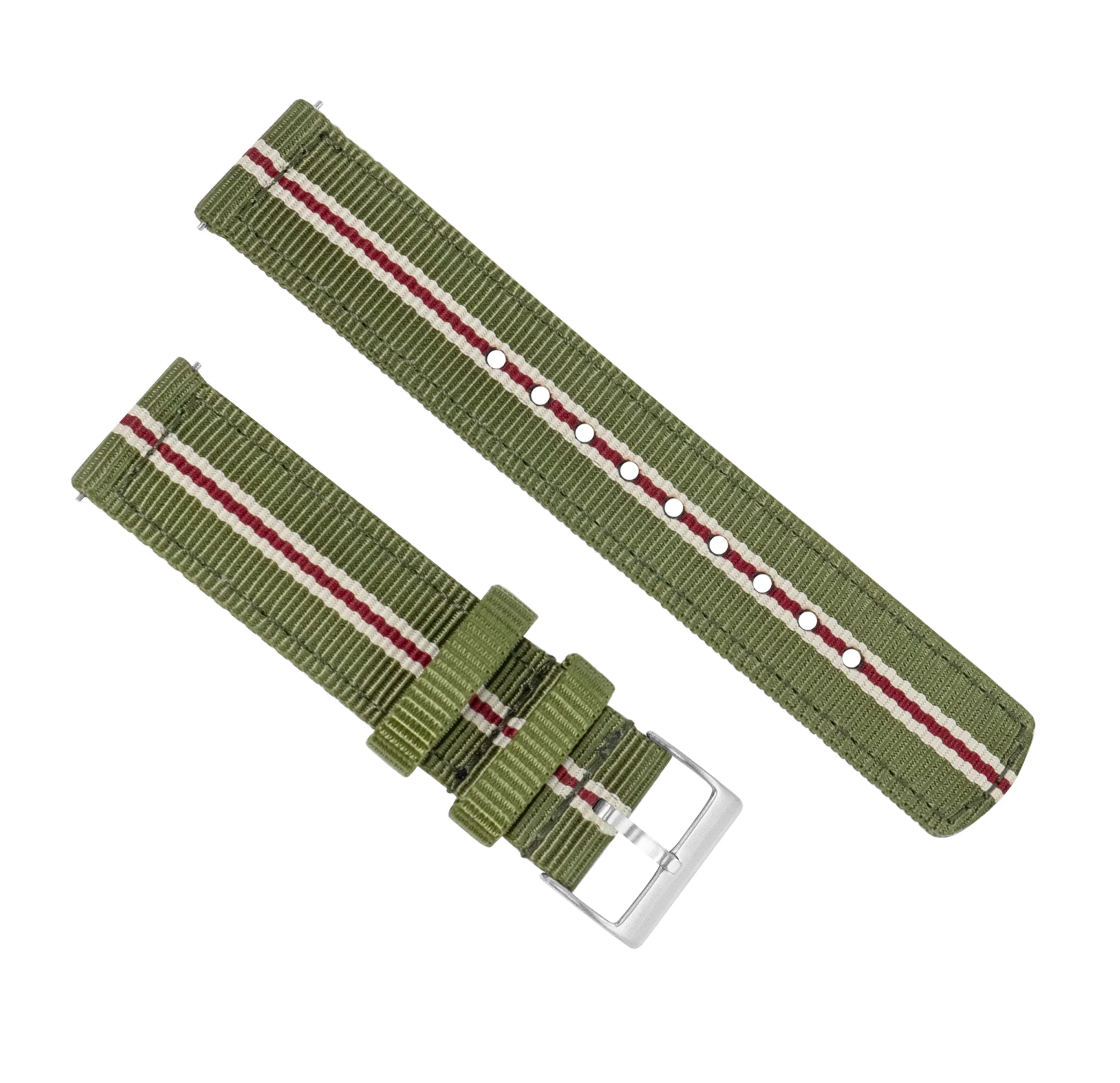 Army Green Crimson Two Piece NATO® style Watch Band - Image 3