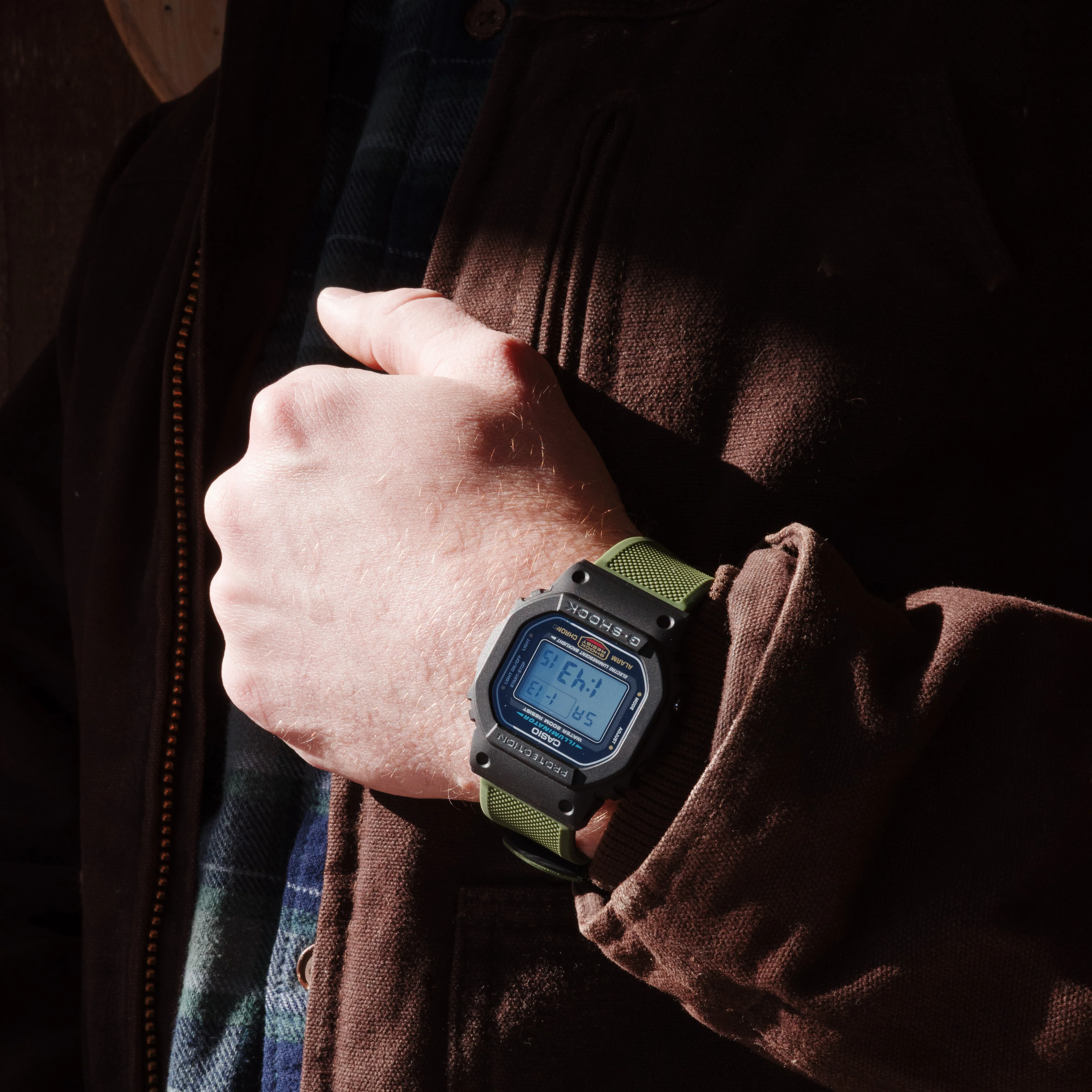Army Green Elite Silicone Casio® G-Shock Watch Band - Image 4