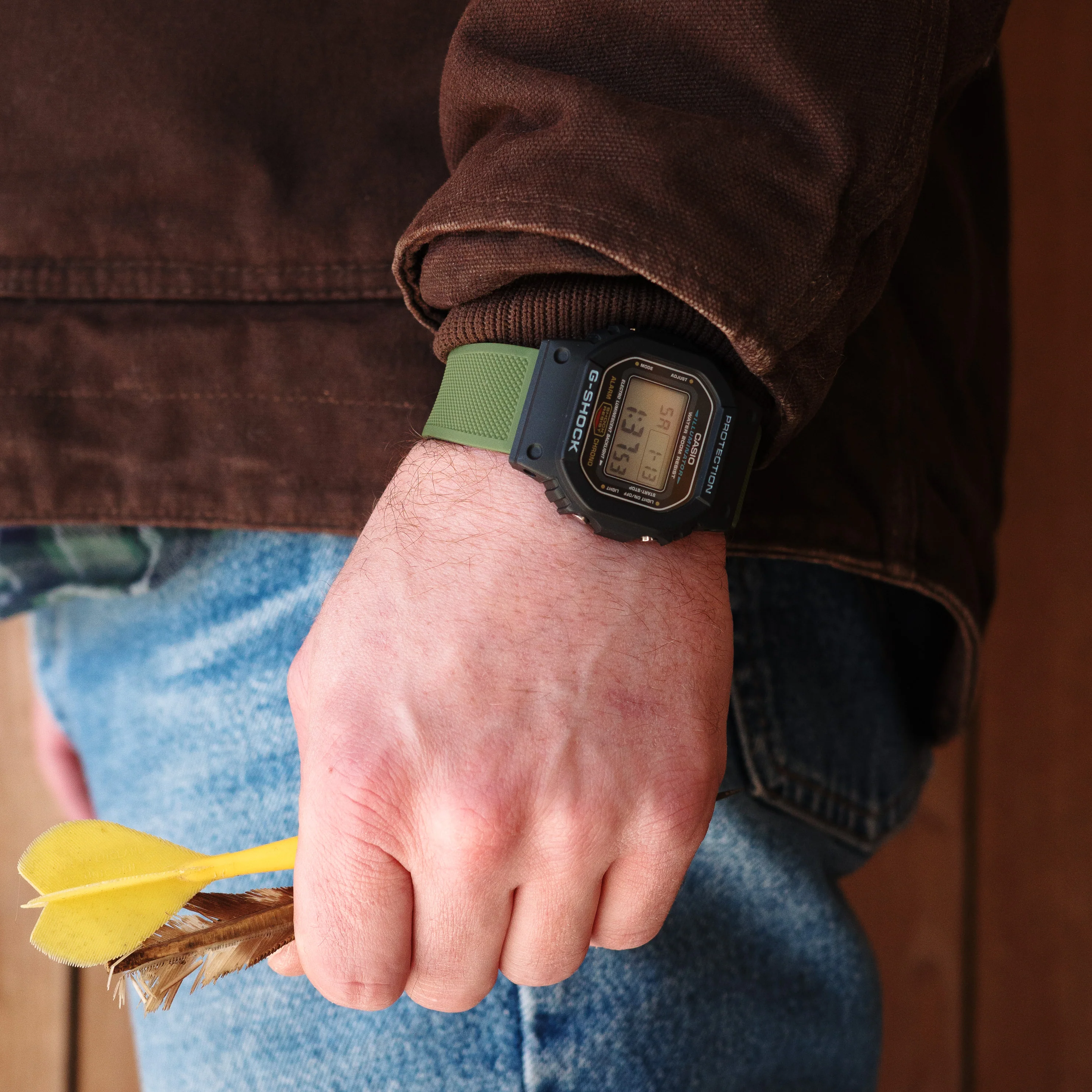 Army Green Elite Silicone Casio® G-Shock Watch Band - Image 6