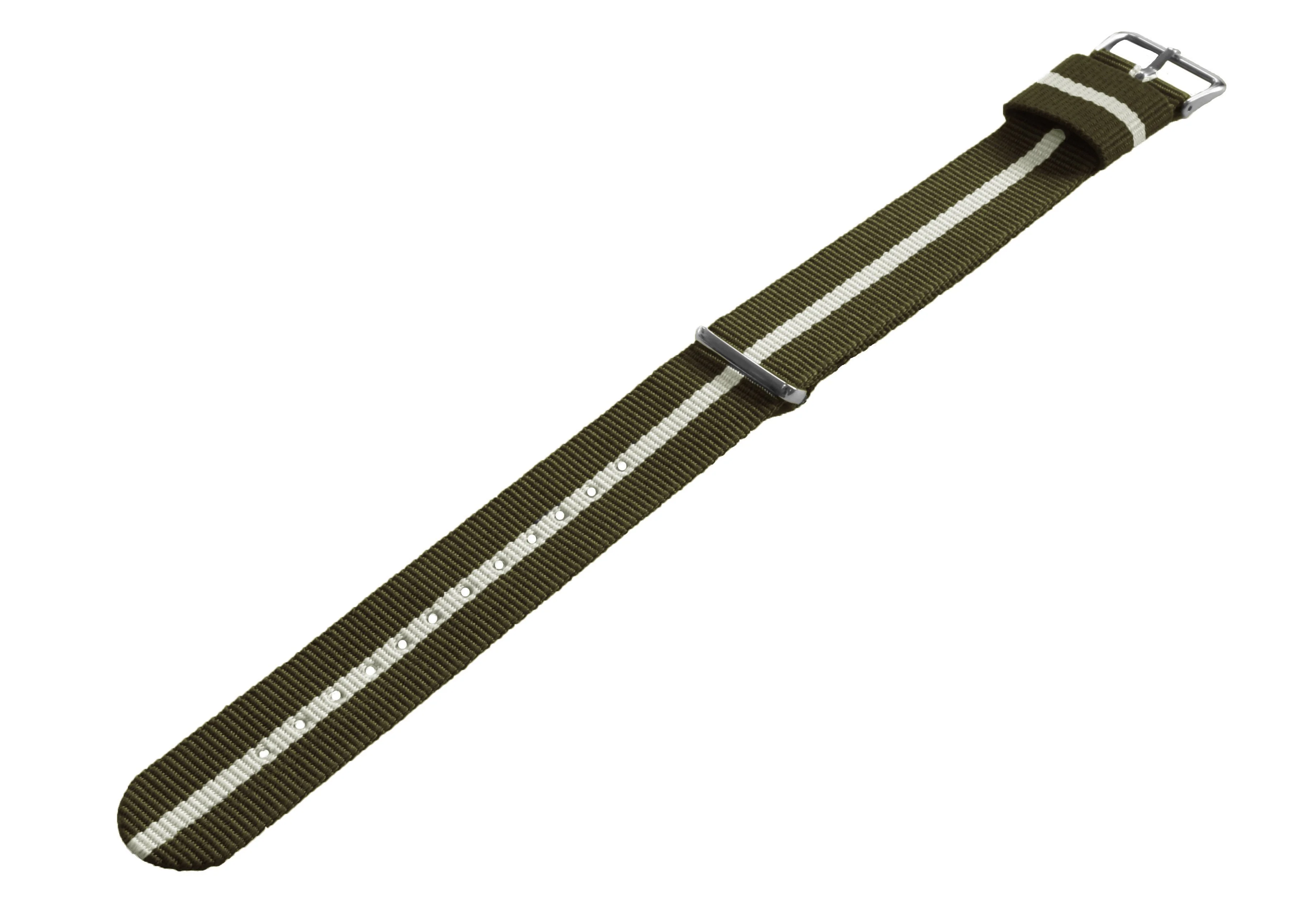 Army Green Linen Nylon NATO® style Watch Band - Image 3