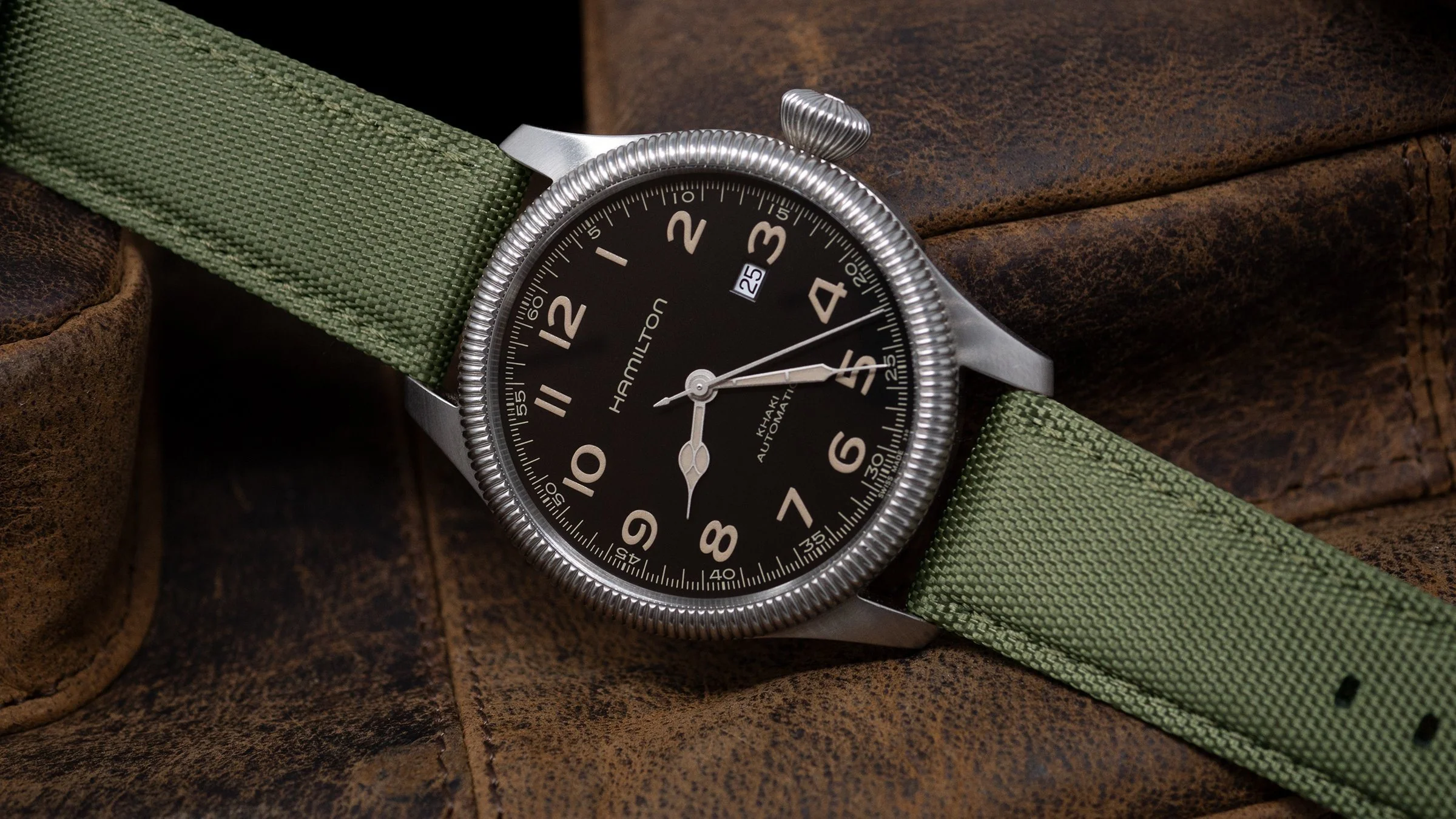 Army Green Sailcloth Quick Release Watch Band - Image 2