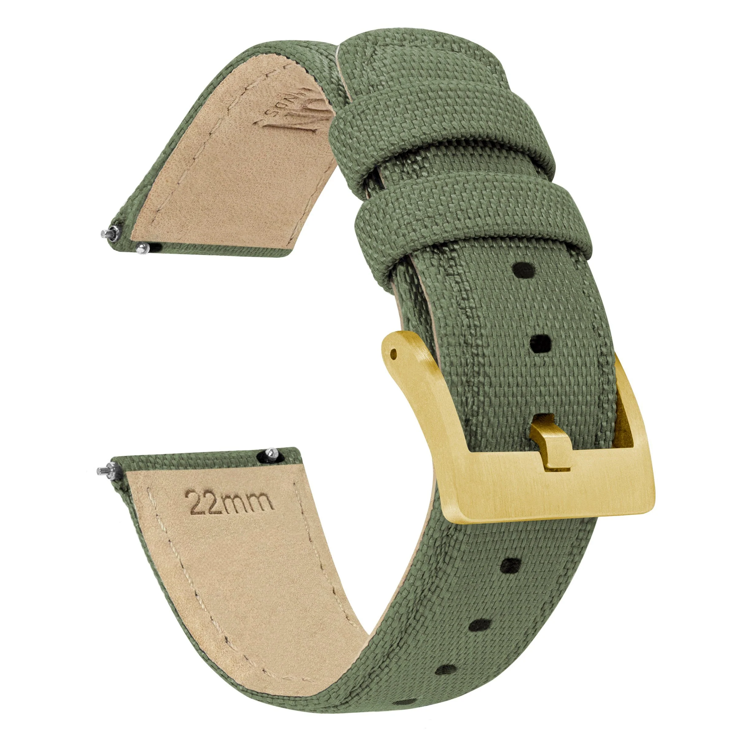 Army Green Sailcloth Quick Release Watch Band - Image 9