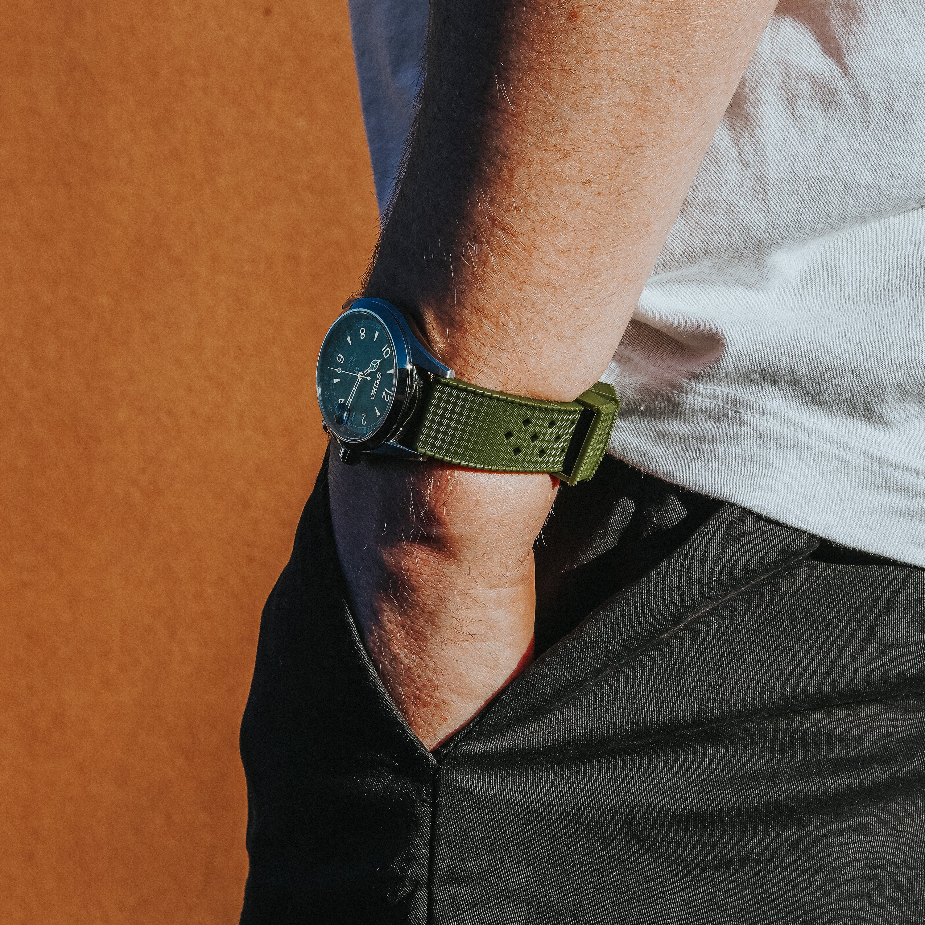 Army Green Tropical Style Watch Band - Image 2
