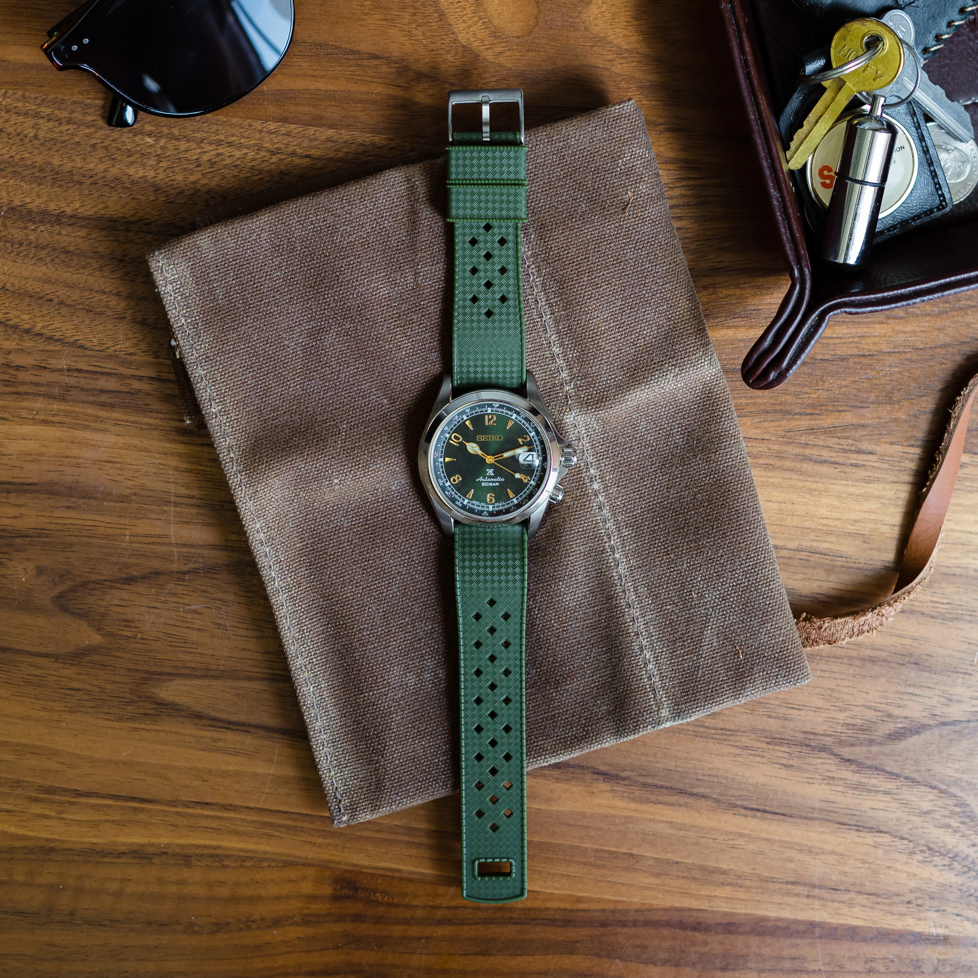 Army Green Tropical Style Watch Band - Image 4