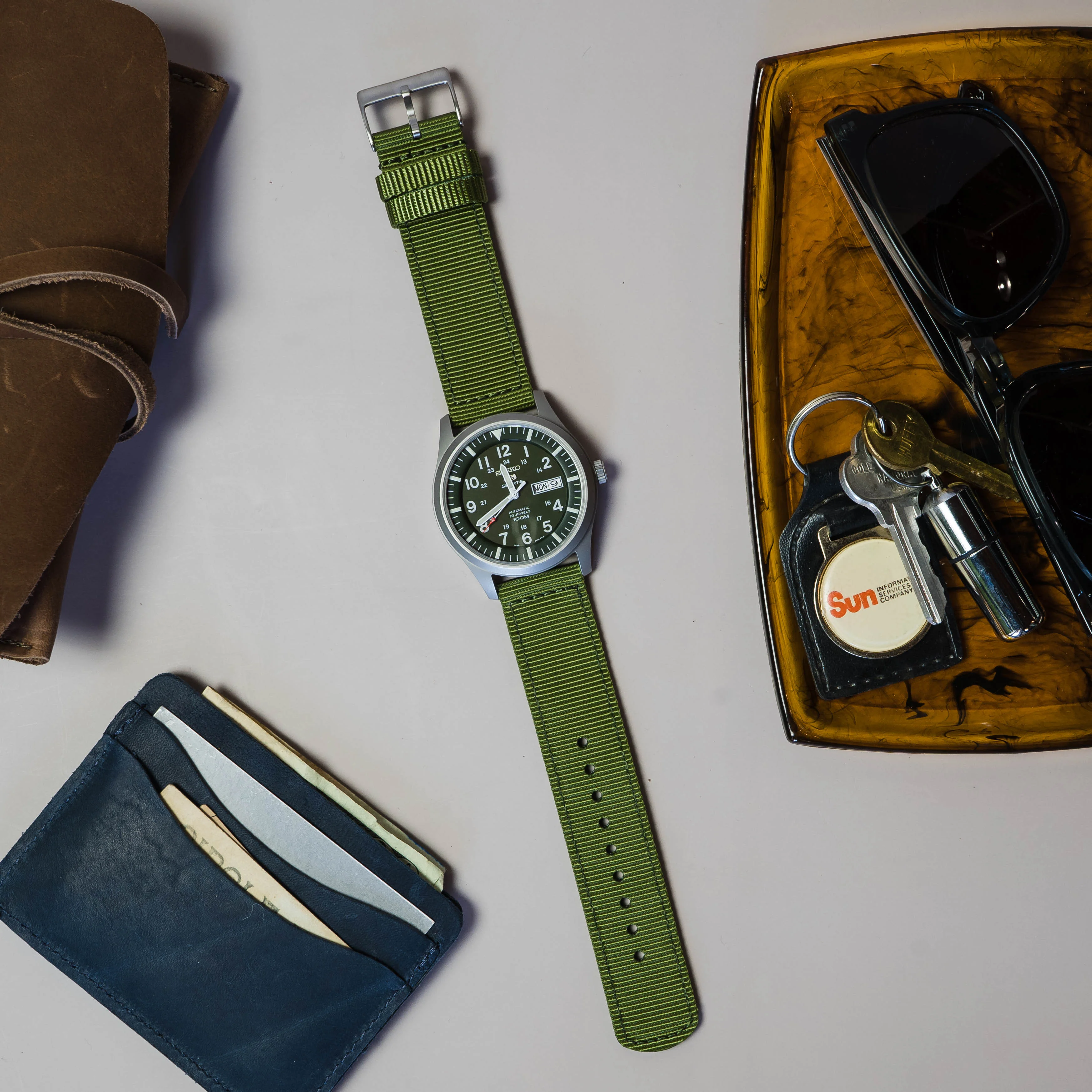 Army Green Two Piece NATO® style Watch Band - Image 2
