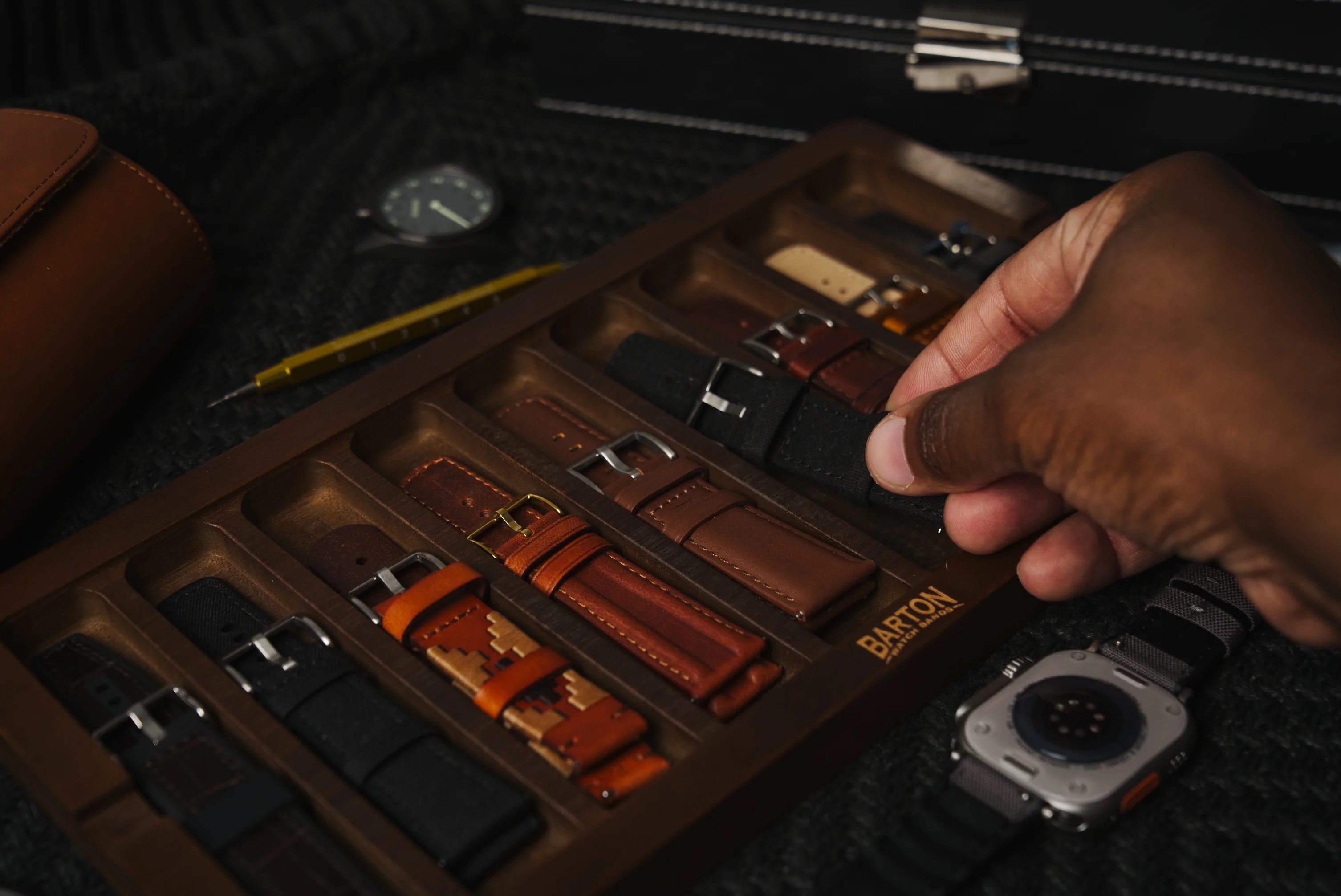 Barton Watch Bands Wooden Watch Strap Organizer Tray - Eco-Friendly Watch Band Storage for Men and Women - Image 3