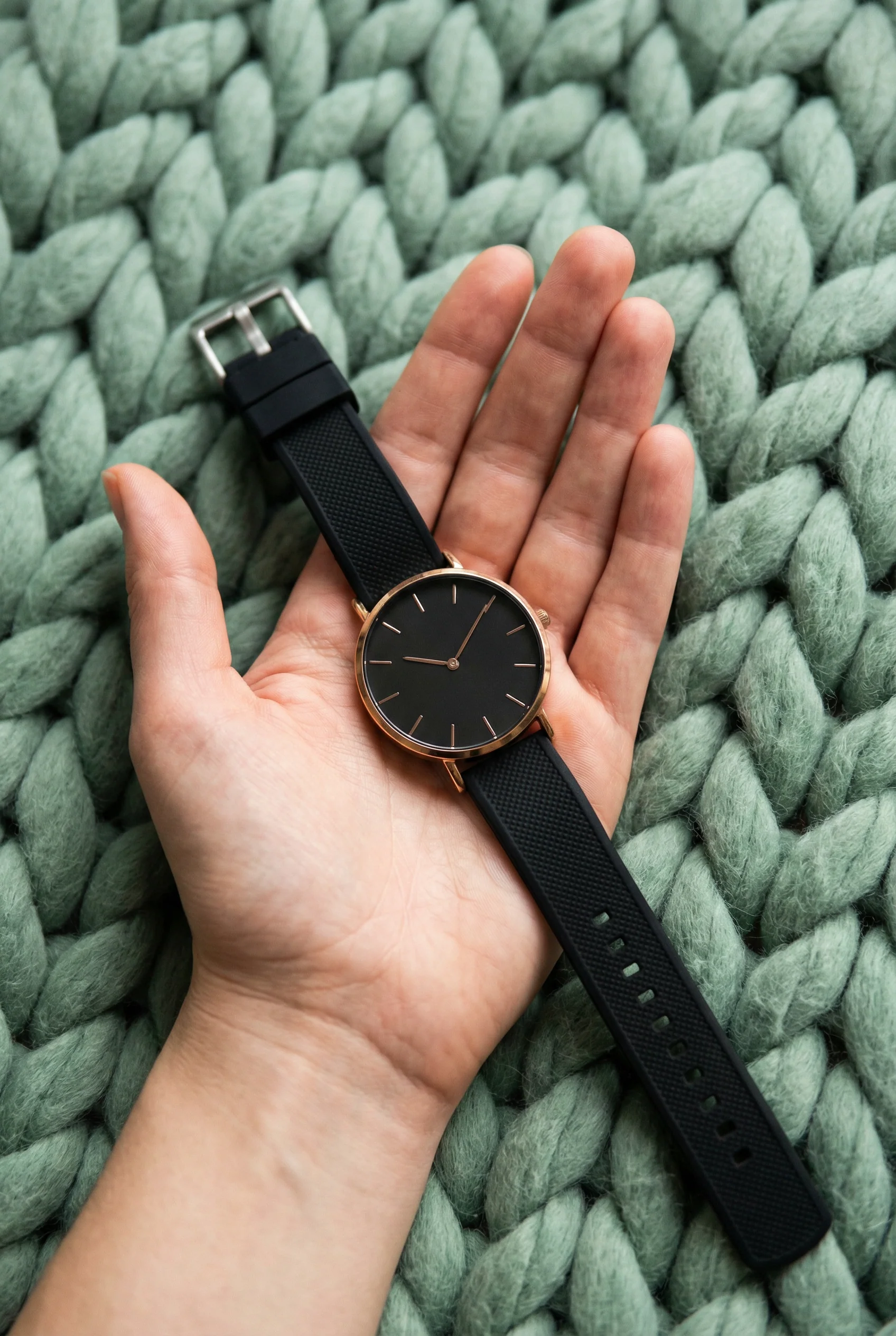 Black Silicone Watch Band (Women's) - Image 3
