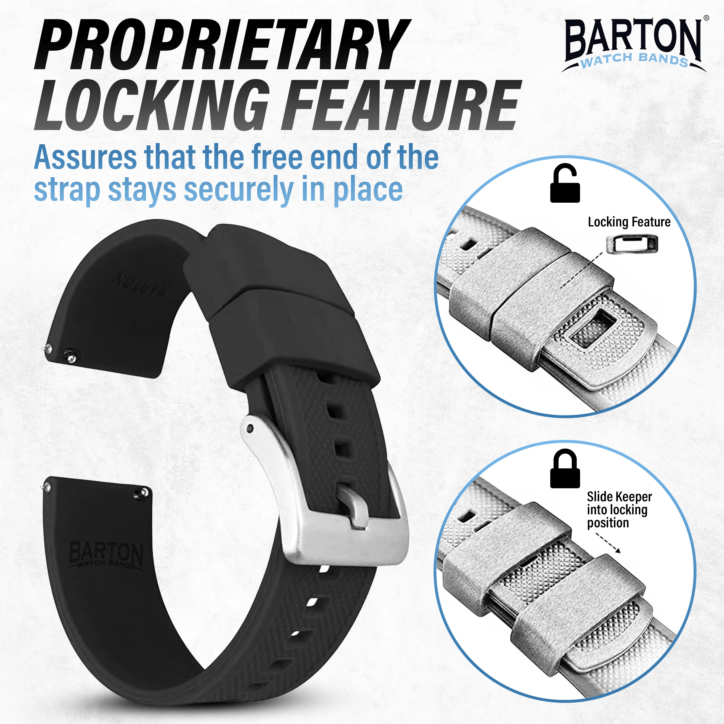 Black Elite Silicone Watch Band - Image 6