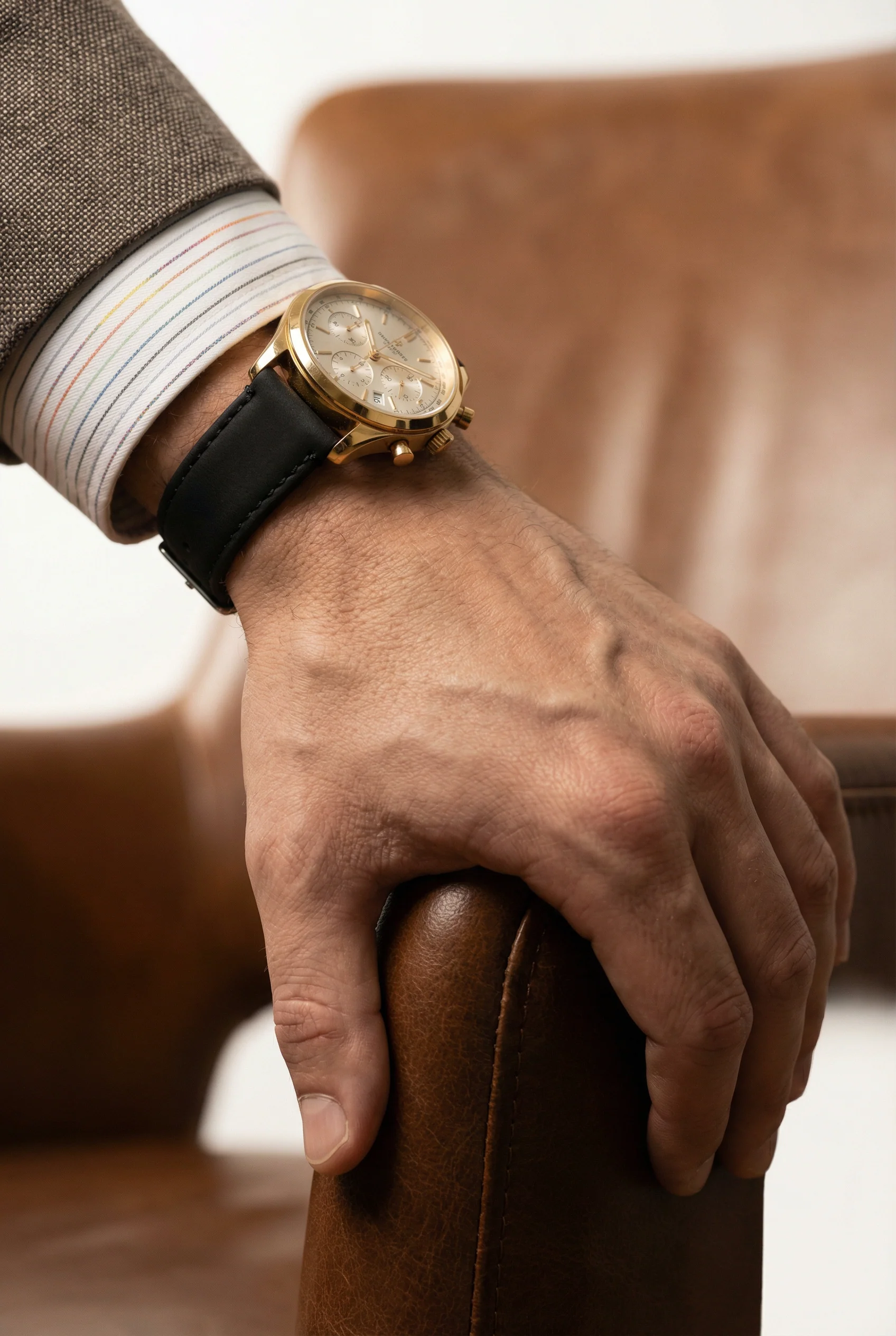 Black Leather Quick Release Watch Band - Image 3