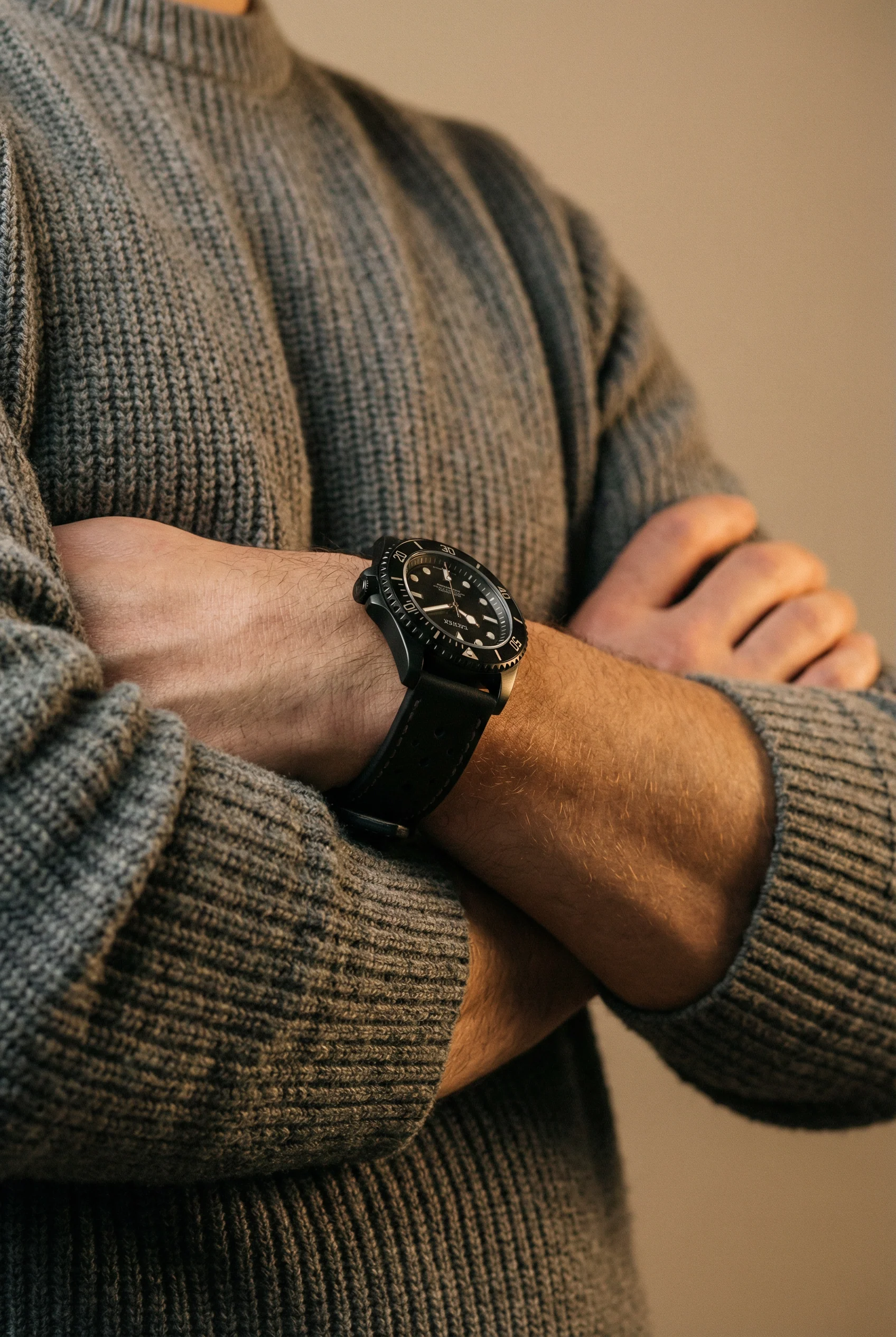 Black Leather Quick Release Watch Band - Image 4