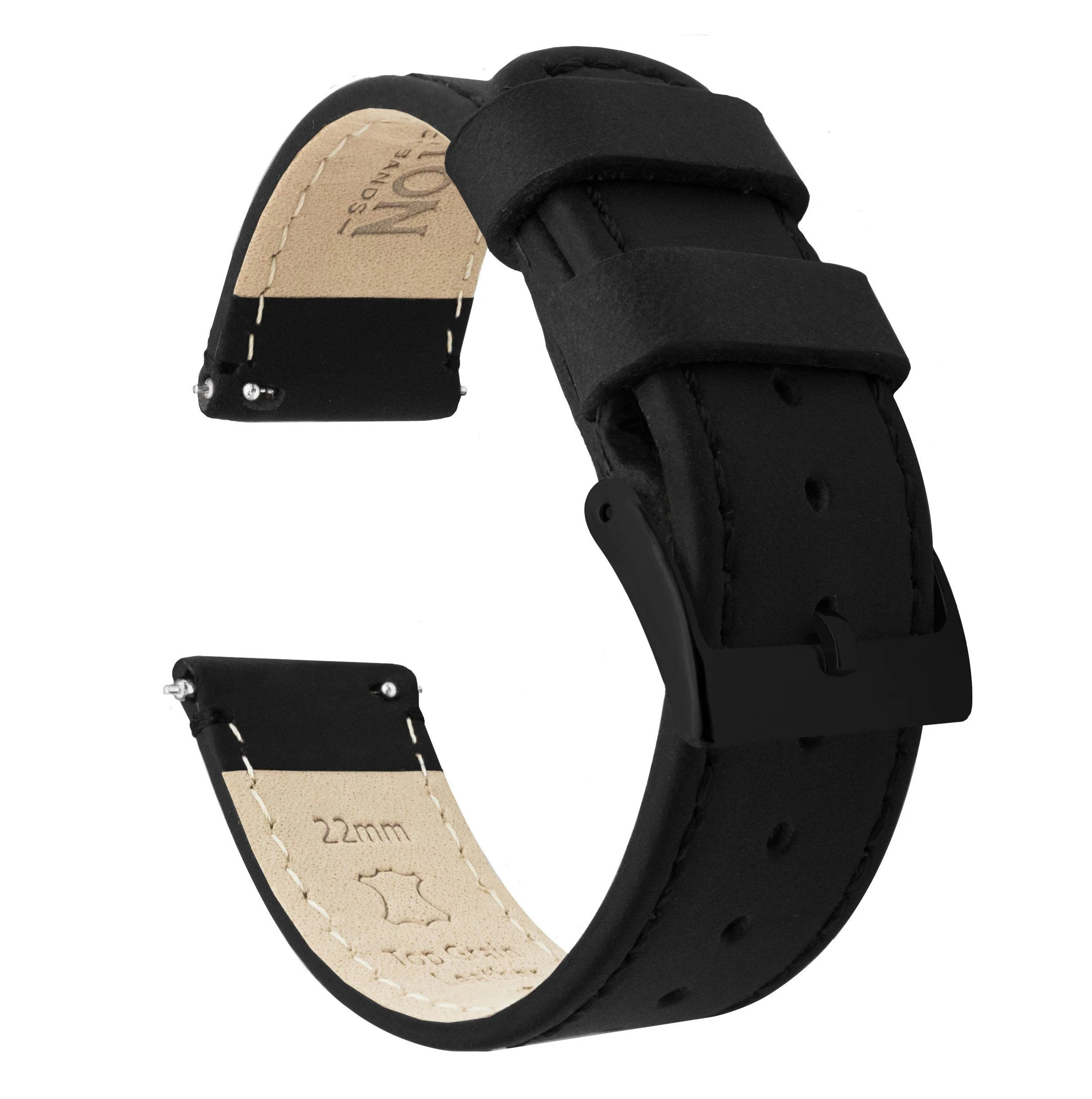 Black Leather Quick Release Watch Band - Image 11