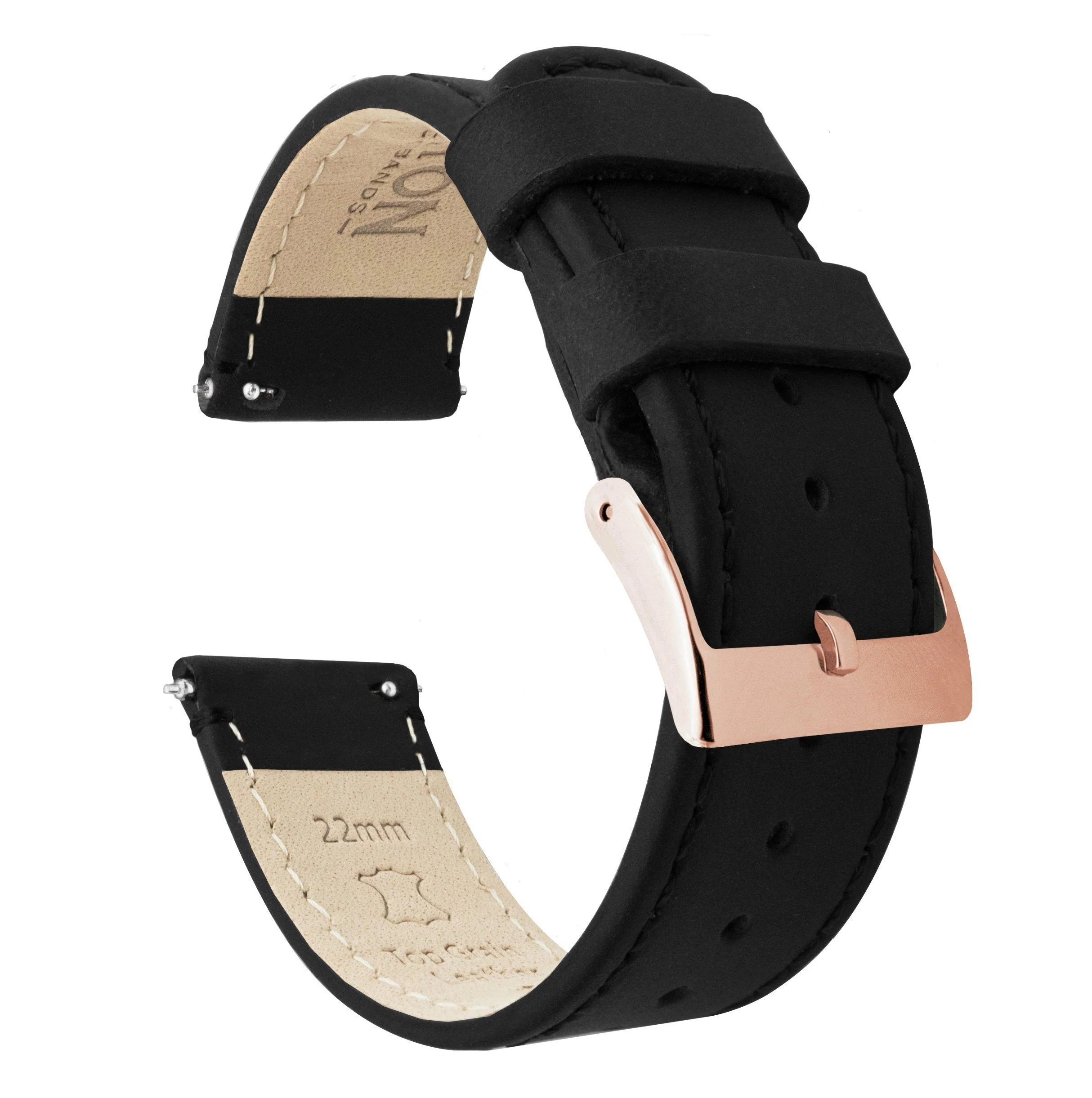 Black Leather Quick Release Watch Band - Image 14