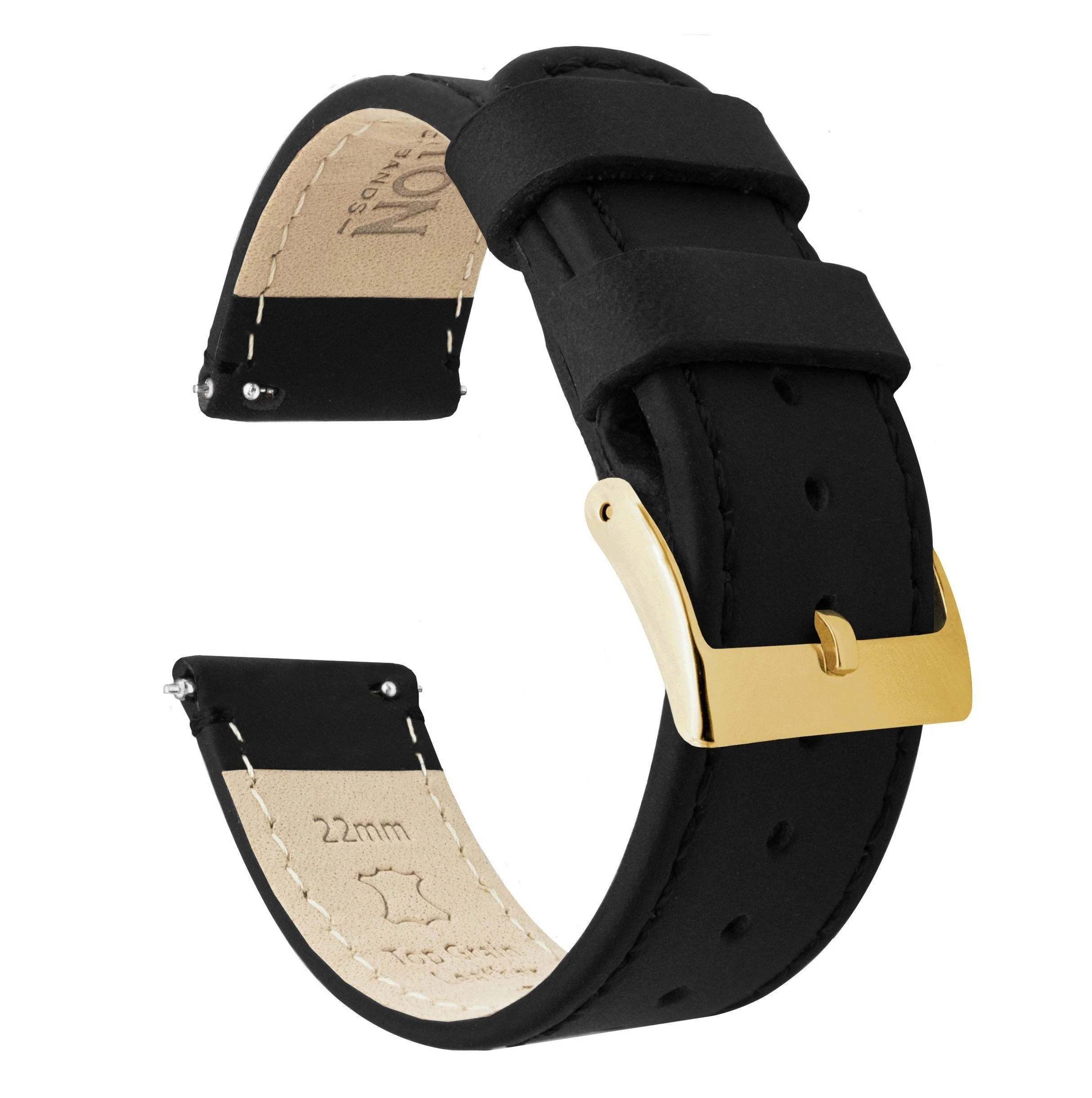 Black Leather Quick Release Watch Band - Image 15