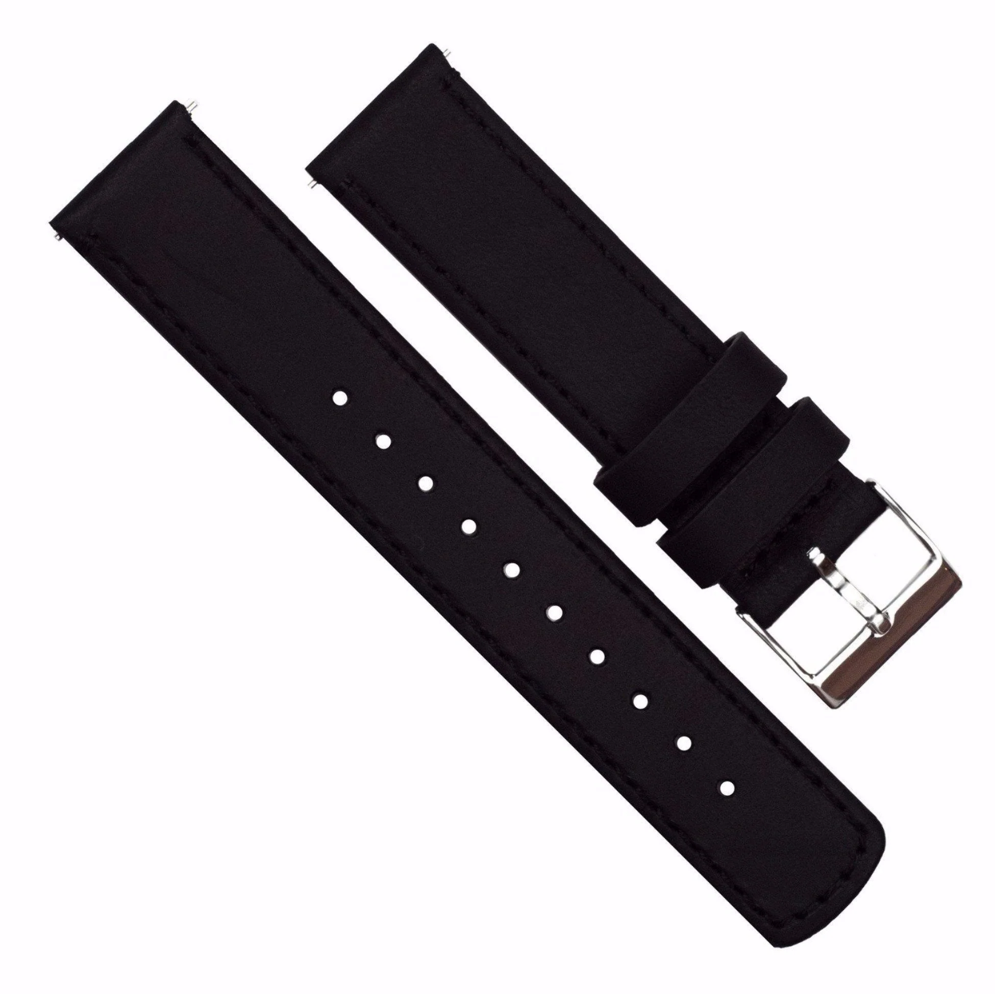 Black Leather Quick Release Watch Band - Image 6