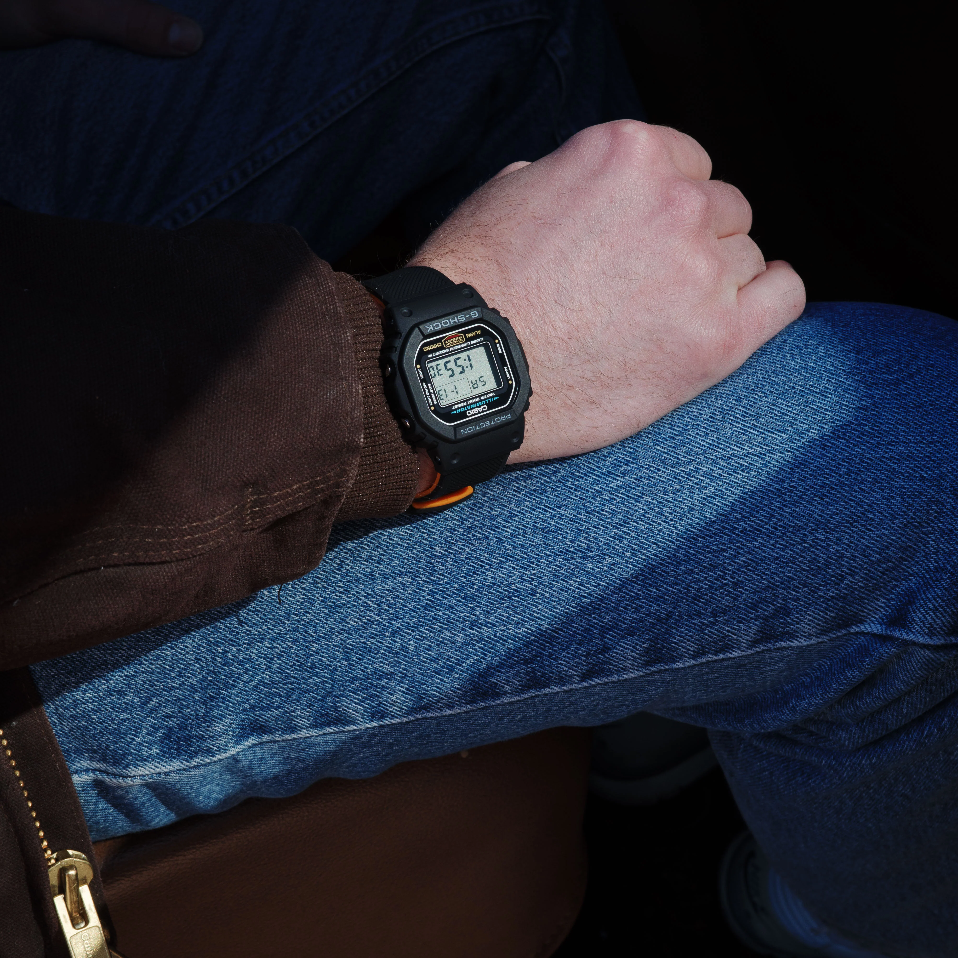 Black & Orange Elite Silicone Casio® G-Shock Watch Band - Image 4