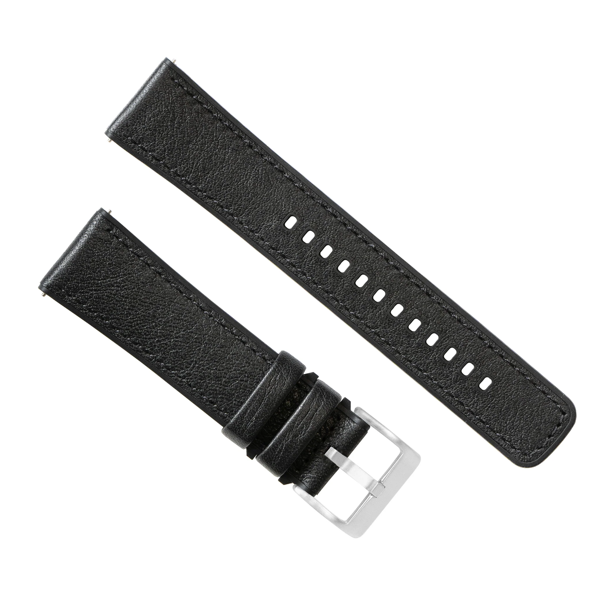 Black Pittards Water Resistant Leather Silicone Base Watch Band - Image 6