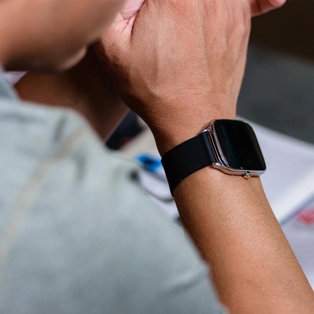 Black Quick Release Silicone Rubber Watch Band - Image 5