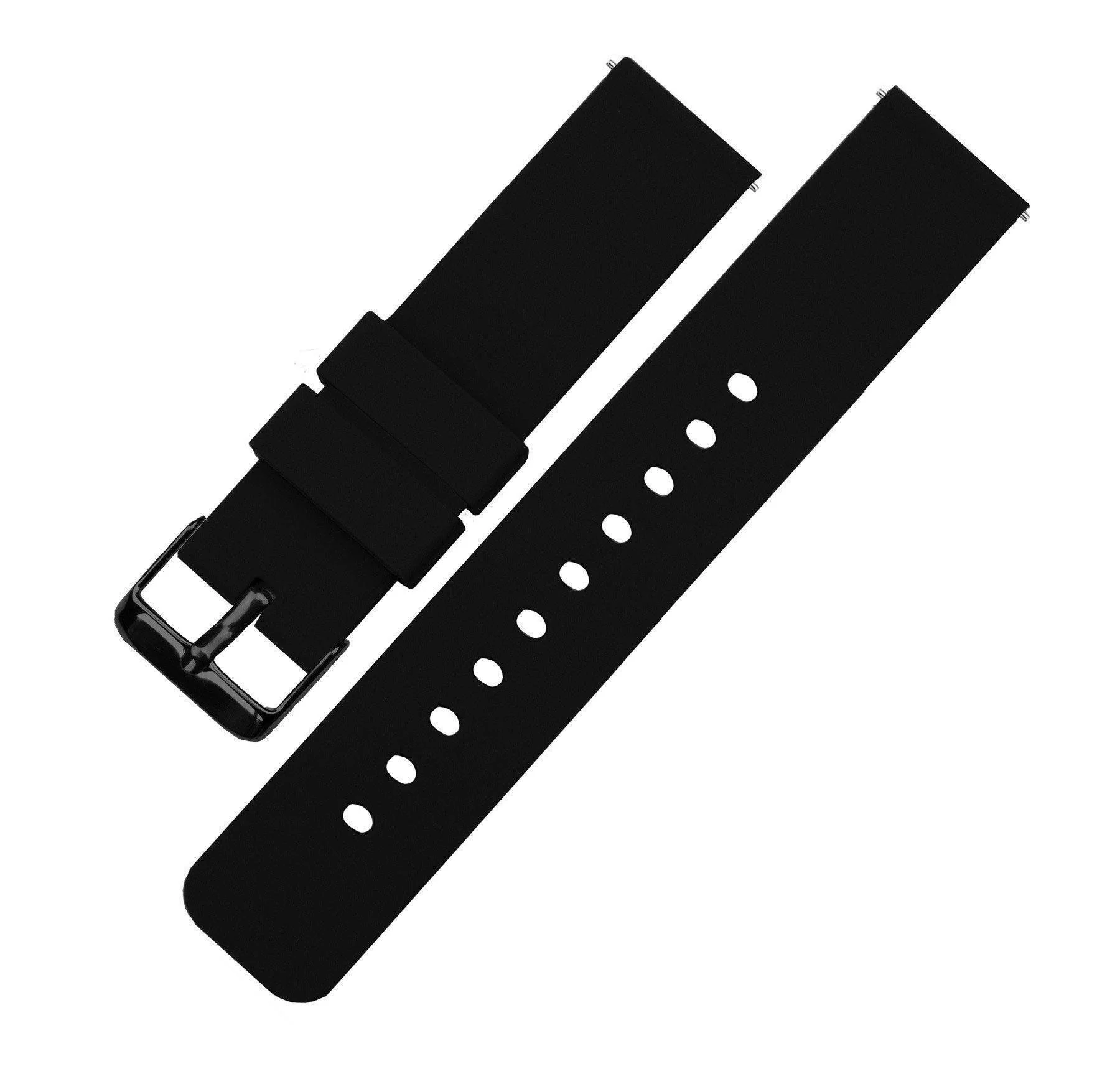 Black Quick Release Silicone Rubber Watch Band - Image 7