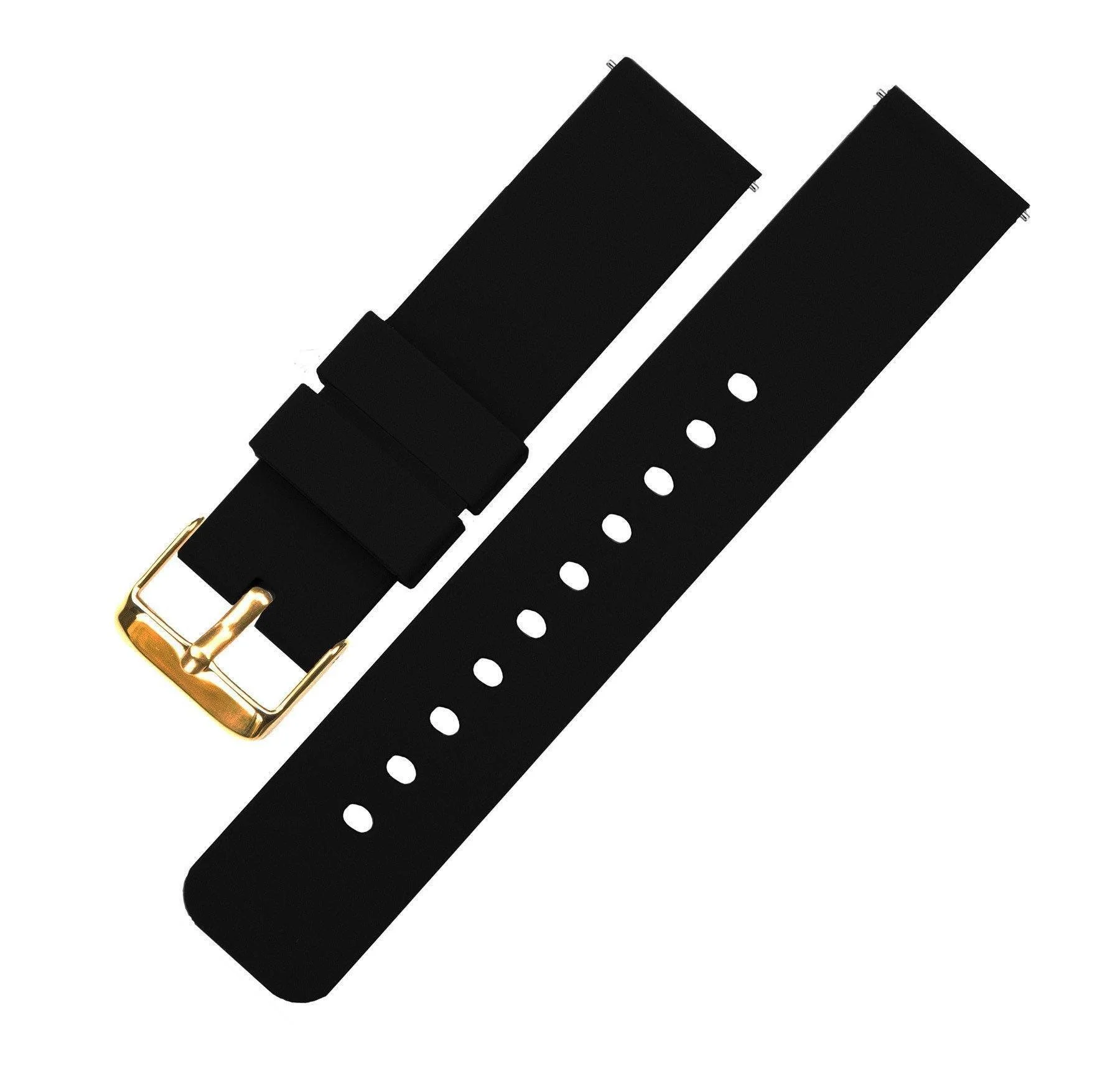 Black Quick Release Silicone Rubber Watch Band - Image 8