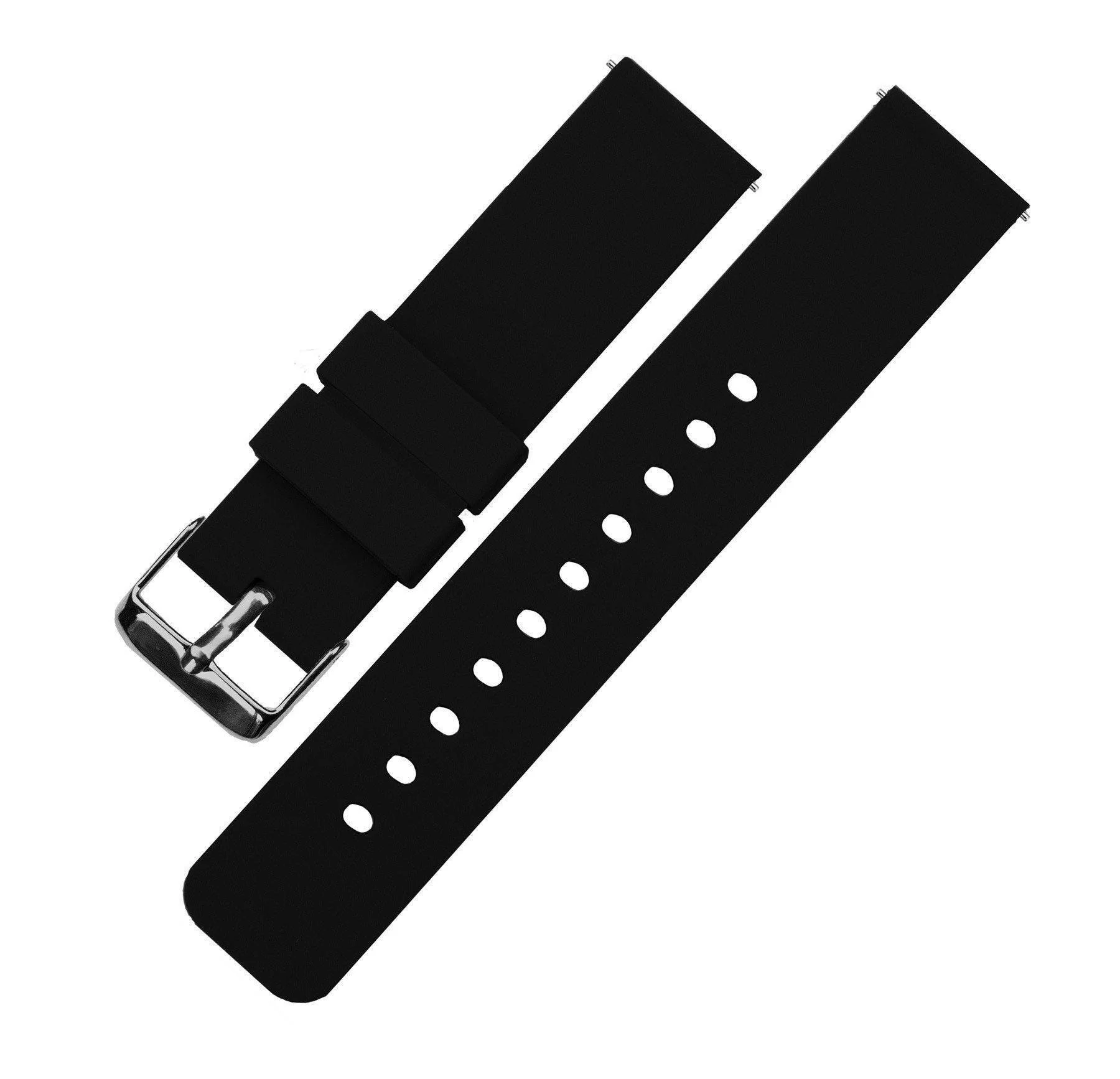 Black Quick Release Silicone Rubber Watch Band - Image 9