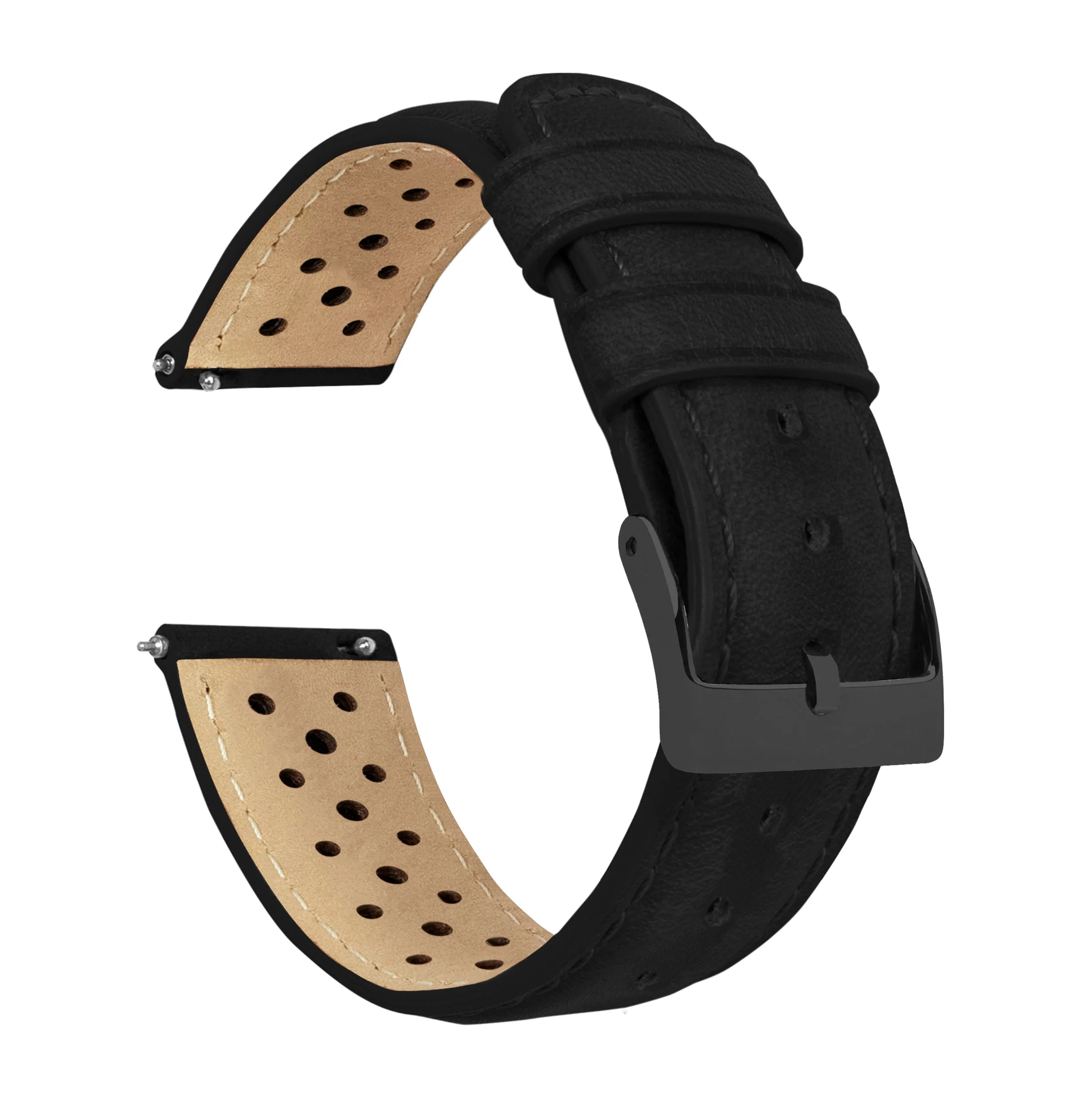 Black Racing Horween Leather Watch Band - Image 7