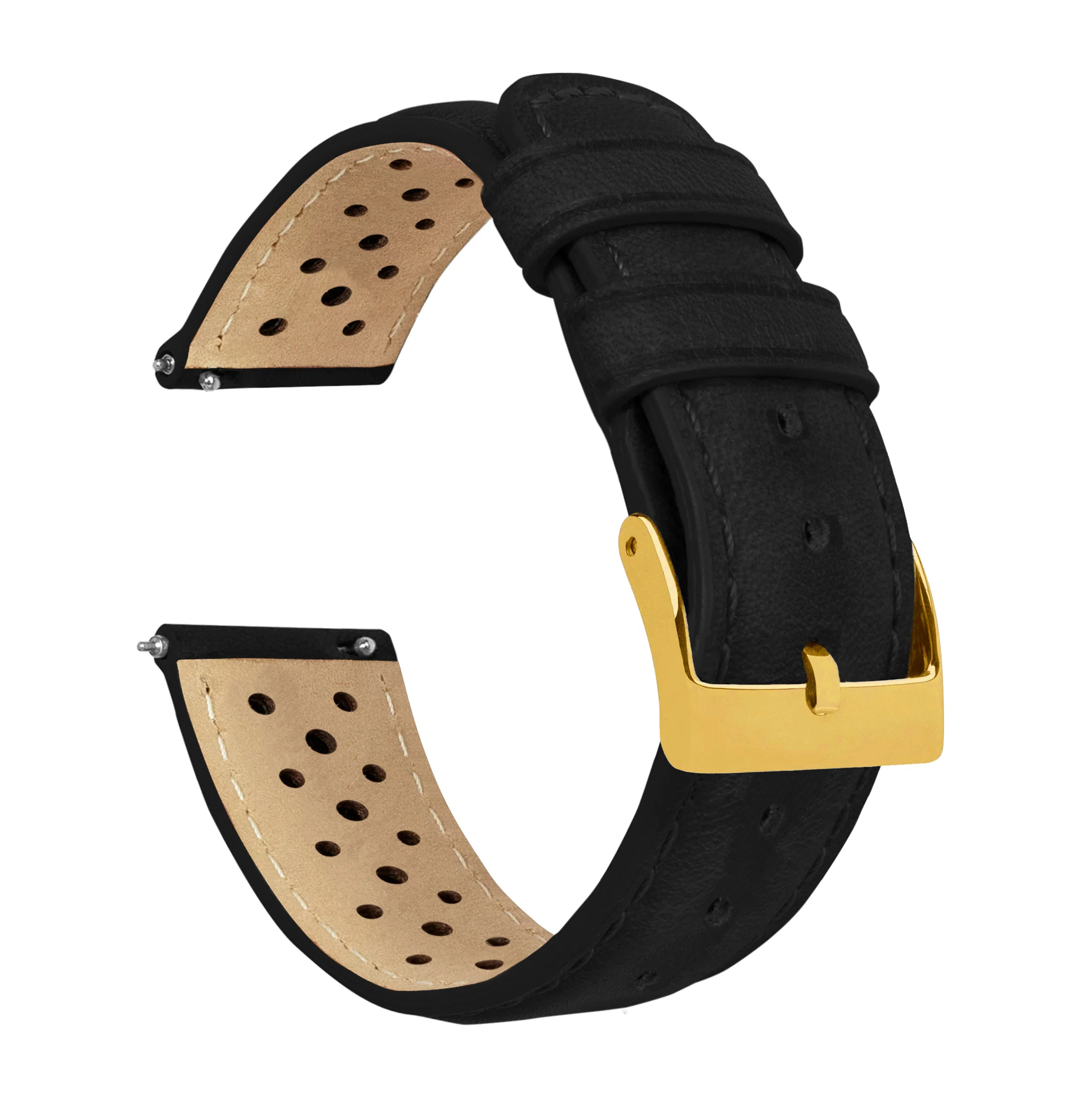 Black Racing Horween Leather Watch Band - Image 8