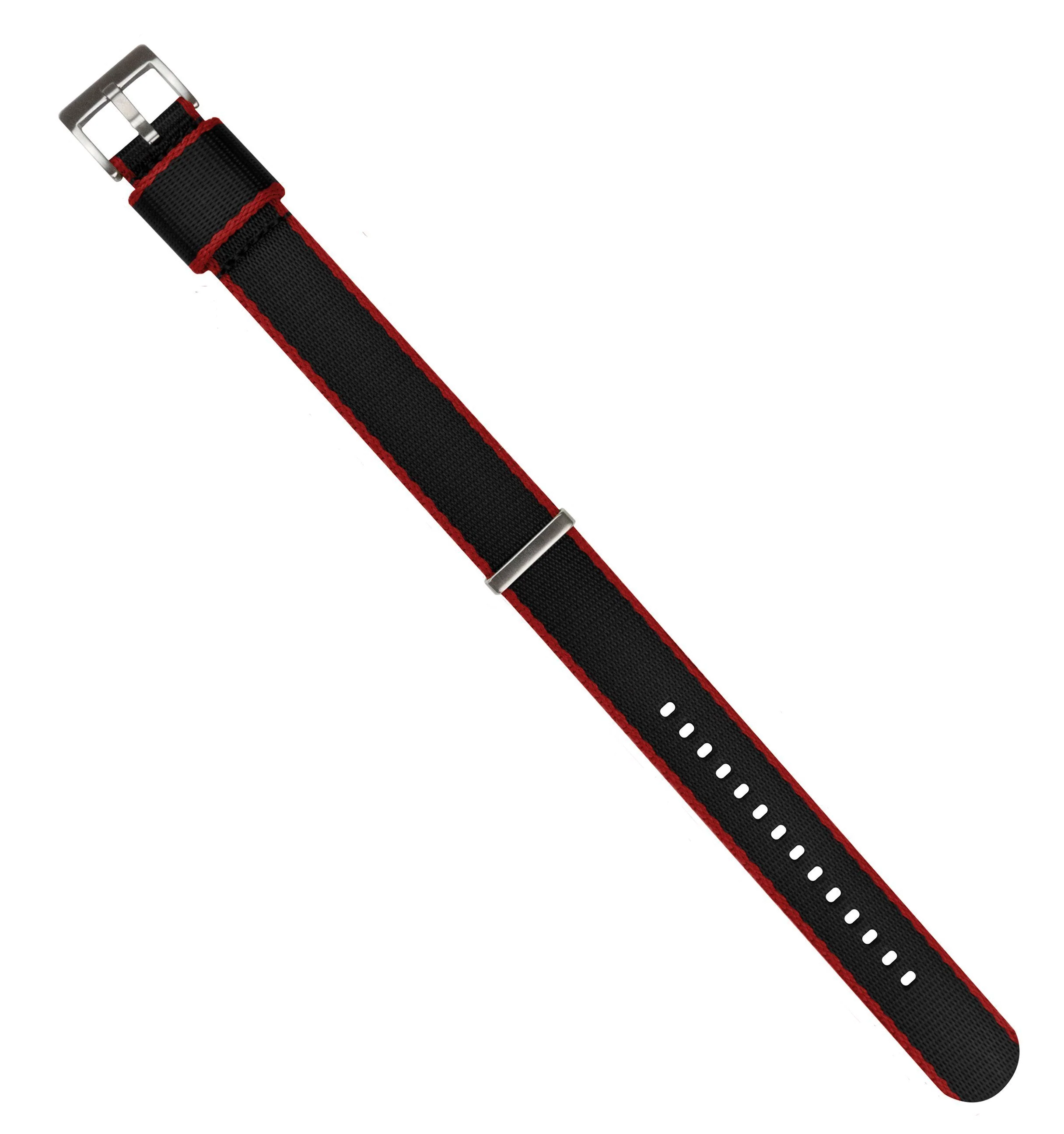 Black Red Nylon NATO® style Watch Band - Image 3